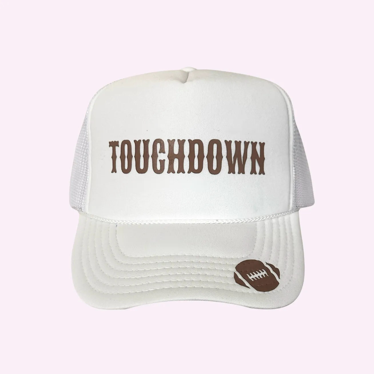 TOUCHDOWN ♡ printed trucker hat sold by BFFS & BABES