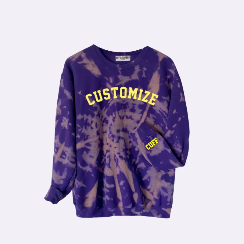 GO TEAM ♡ personalizable purple tie-dye sweatshirt sold by BFFS & BABES