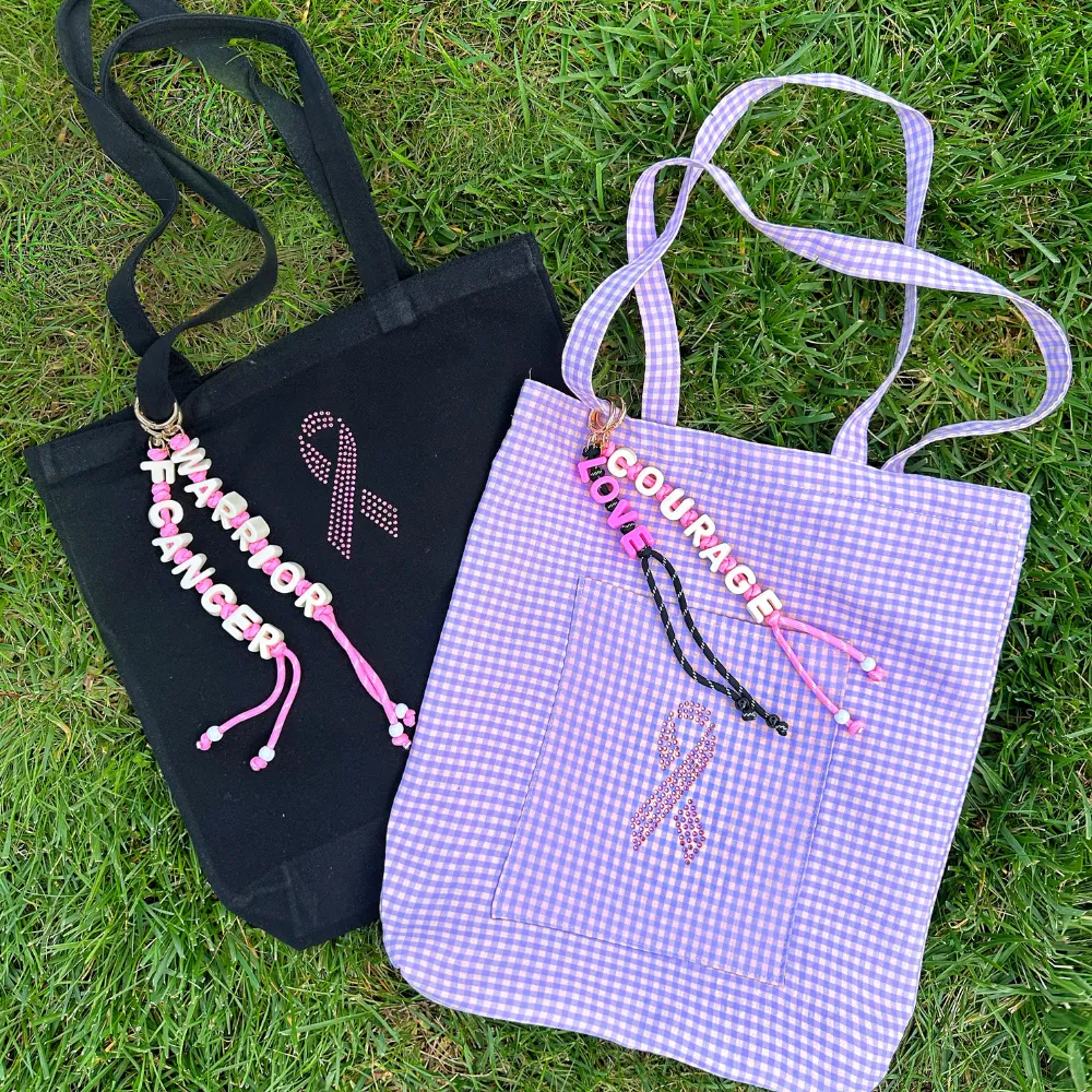 BCA SHINE ♡ black tote with pink rhinestone ribbon sold by BFFS & BABES product image thumbnail 2