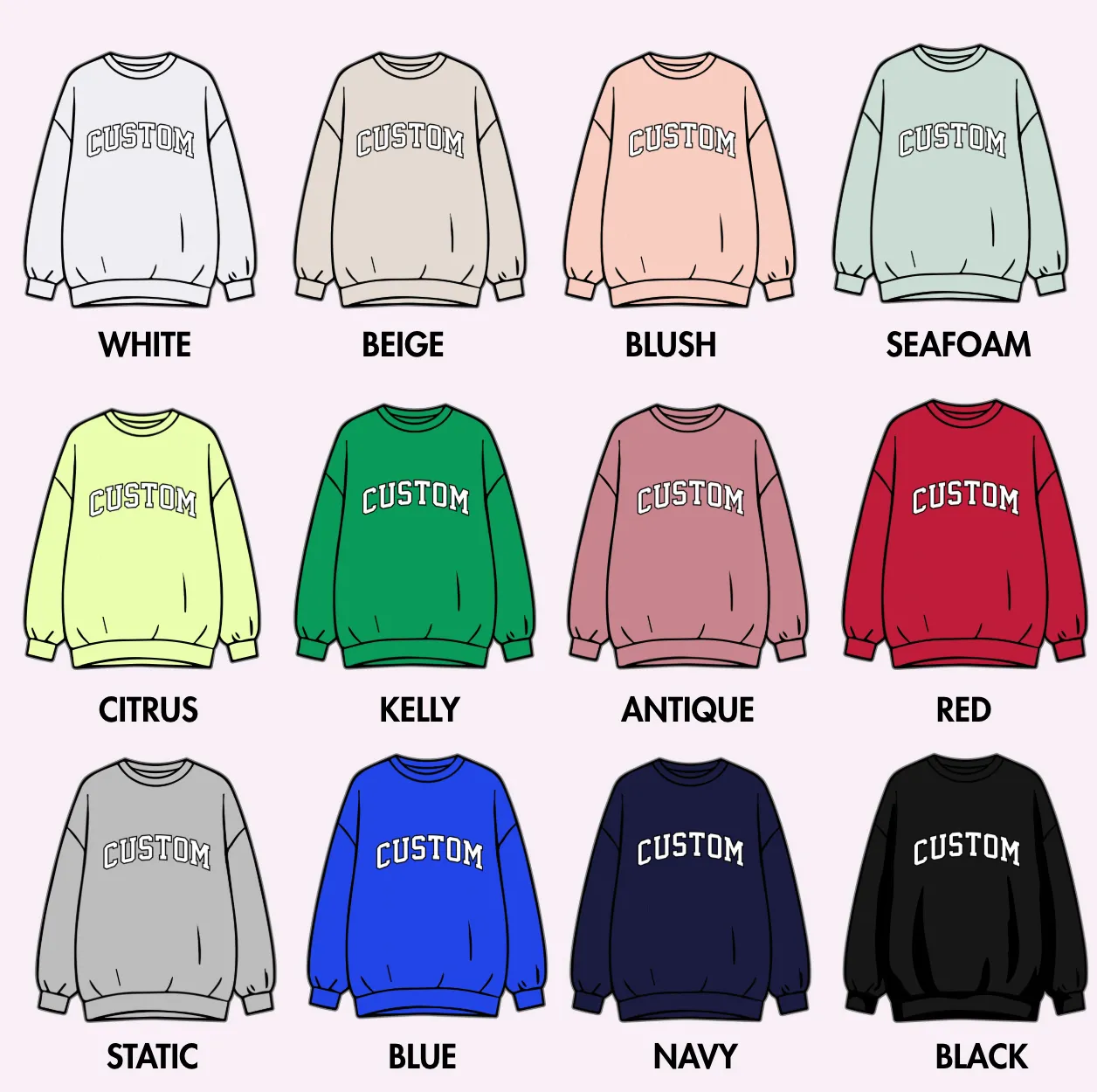 LOVE ON THE CUFF ♡ build your own varsity sweatshirt with personalized cuff sold by BFFS & BABES product image thumbnail 2