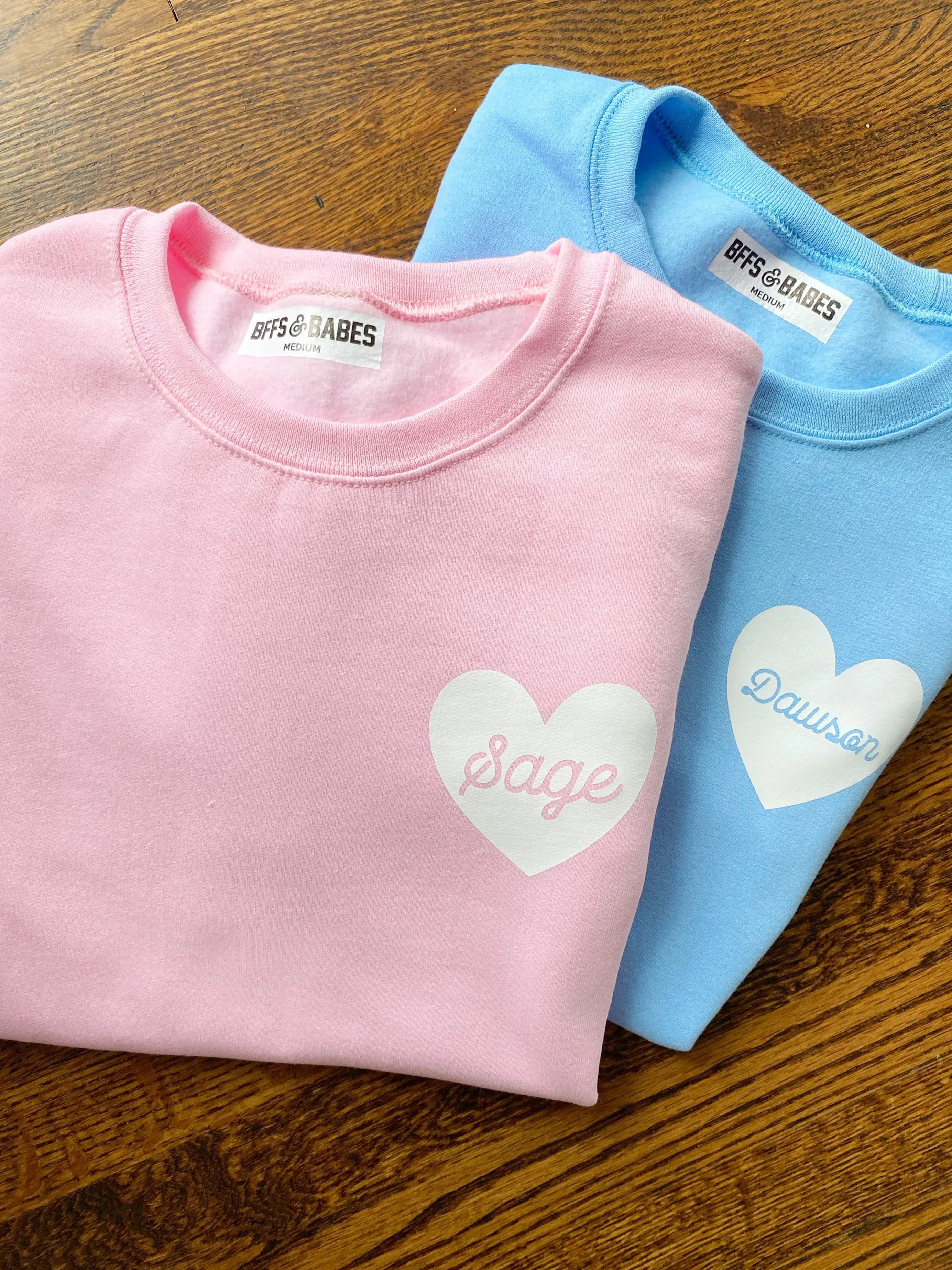 HEART U MOST ♡ light blue personalizable heart sweatshirt sold by BFFS & BABES product image thumbnail 4