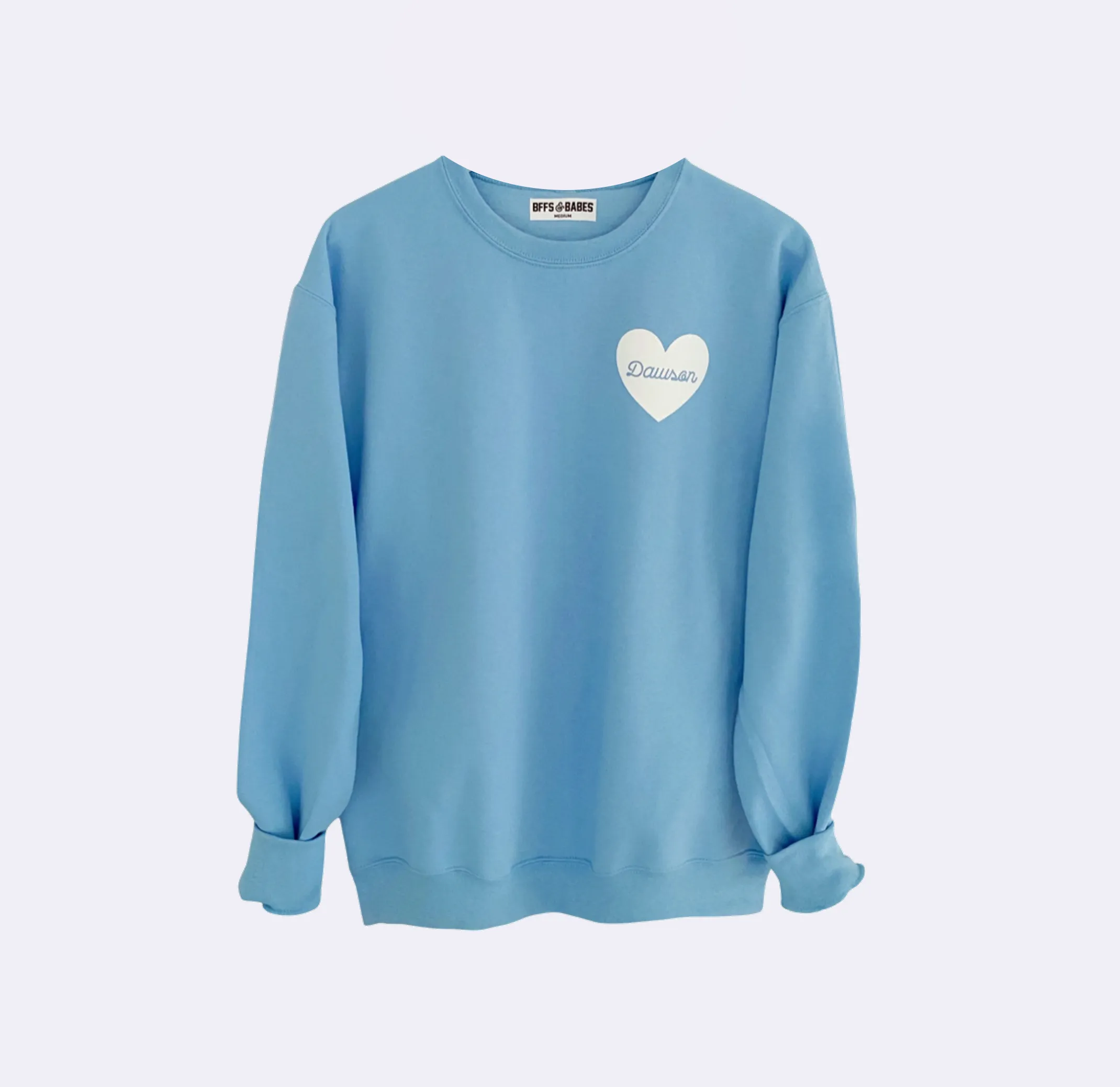 HEART U MOST ♡ light blue personalizable heart sweatshirt sold by BFFS & BABES product image thumbnail 3