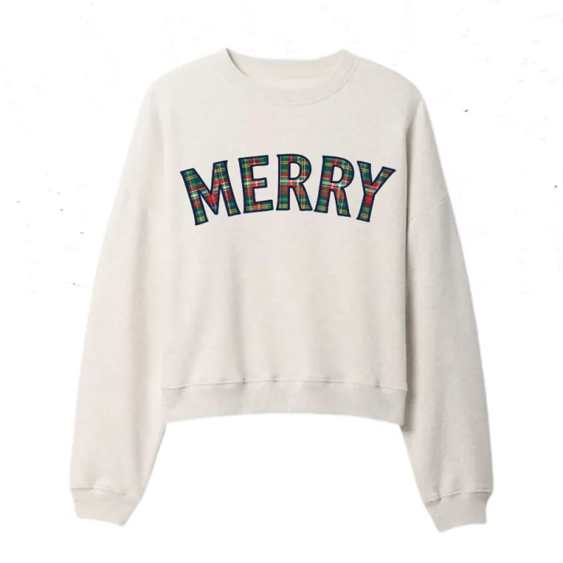 MERRY PLAID ♡ printed sweatshirt sold by BFFS & BABES
