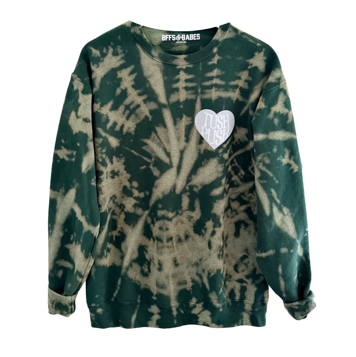 TUSH PUSH ♡ tie-dye sweatshirt sold by BFFS & BABES