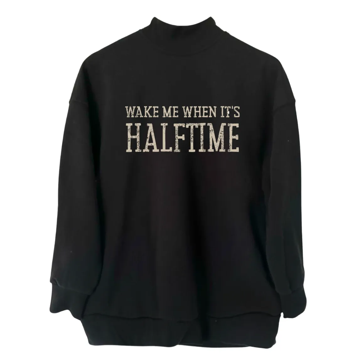 VINTAGE PRINT ♡ black mock neck sweatshirt sold by BFFS & BABES