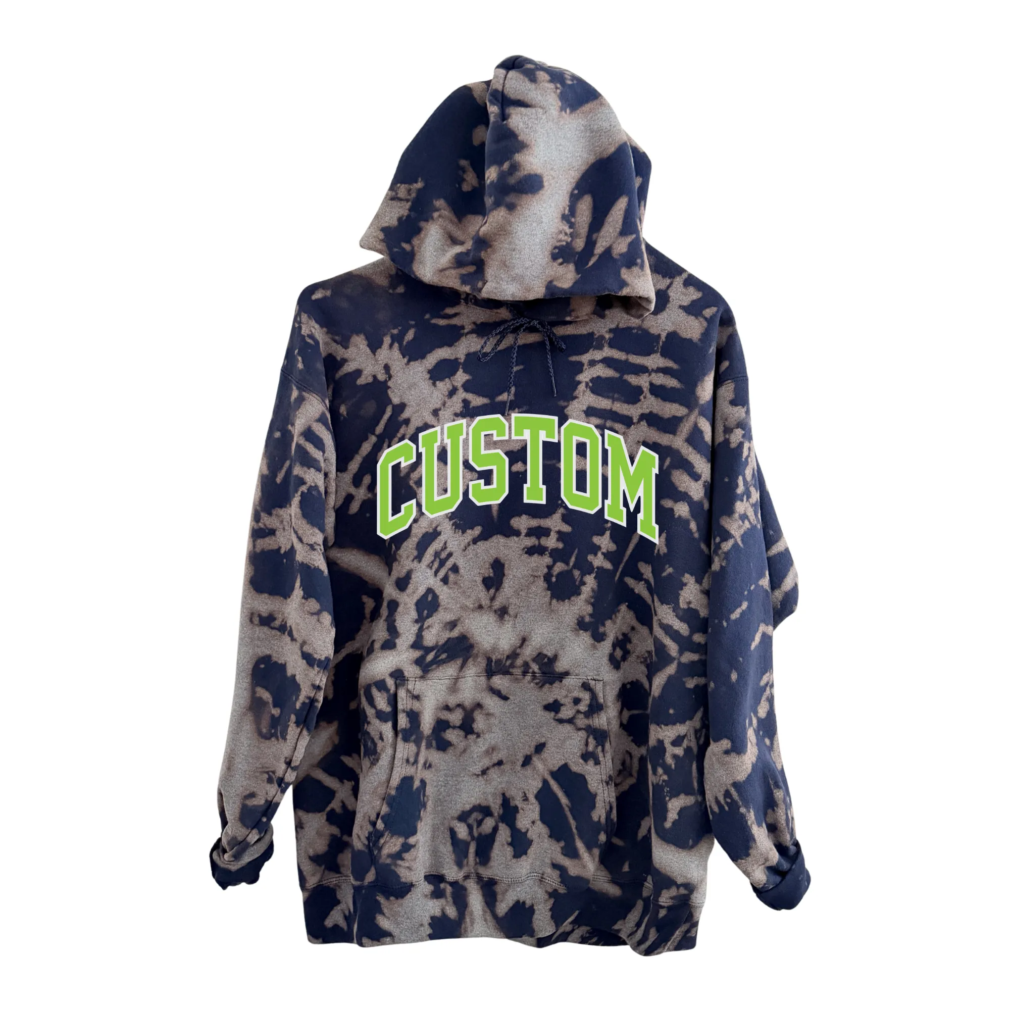 CUSTOM VARSITY HOODIE ♡ adult tie-dye varsity hooded sweatshirt sold by BFFS & BABES