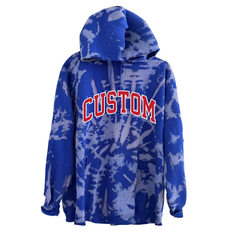 CUSTOM VARSITY HOODIE ♡ adult tie-dye varsity hooded sweatshirt sold by BFFS & BABES