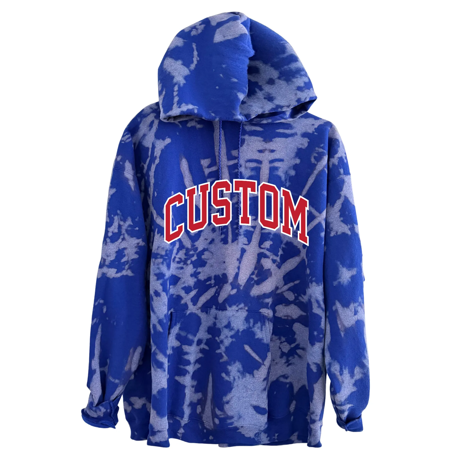 CUSTOM VARSITY HOODIE ♡ adult tie-dye varsity hooded sweatshirt sold by BFFS & BABES