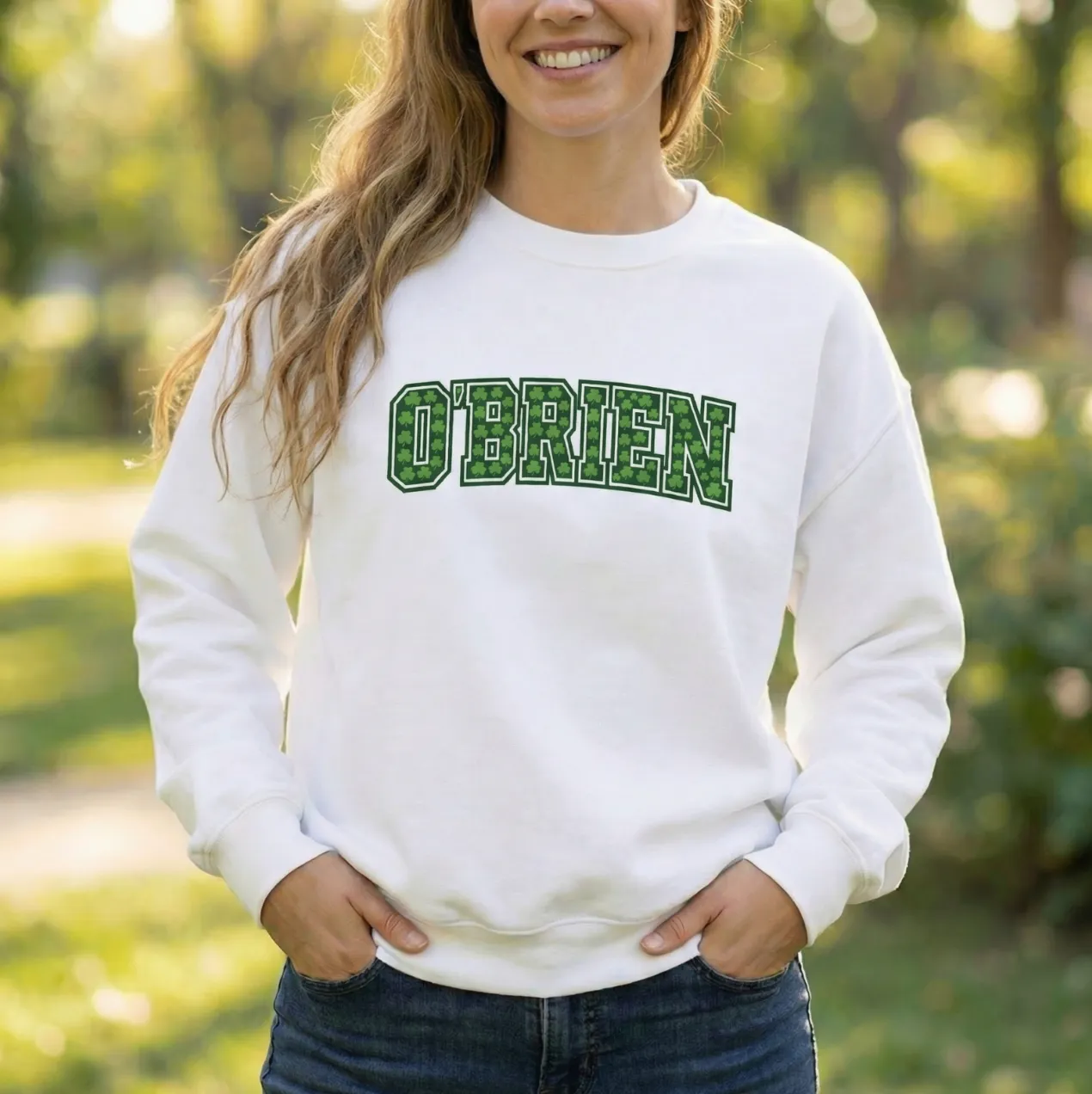 CUSTOM SHAMROCK ♡ adult personalized printed sweatshirt sold by BFFS & BABES product image thumbnail 2