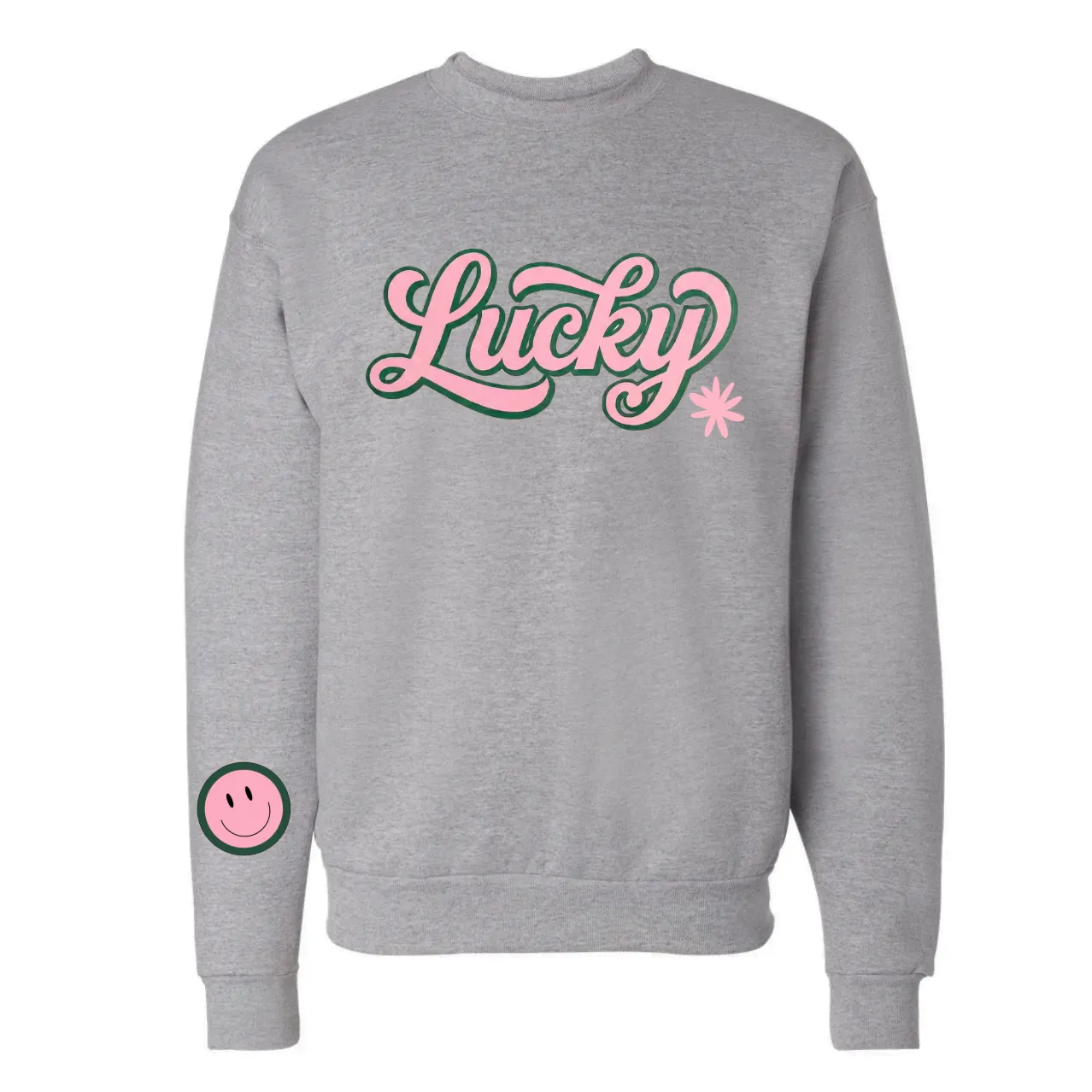 LUCKY ICONS ♡ gray graphic sweatshirt sold by BFFS & BABES
