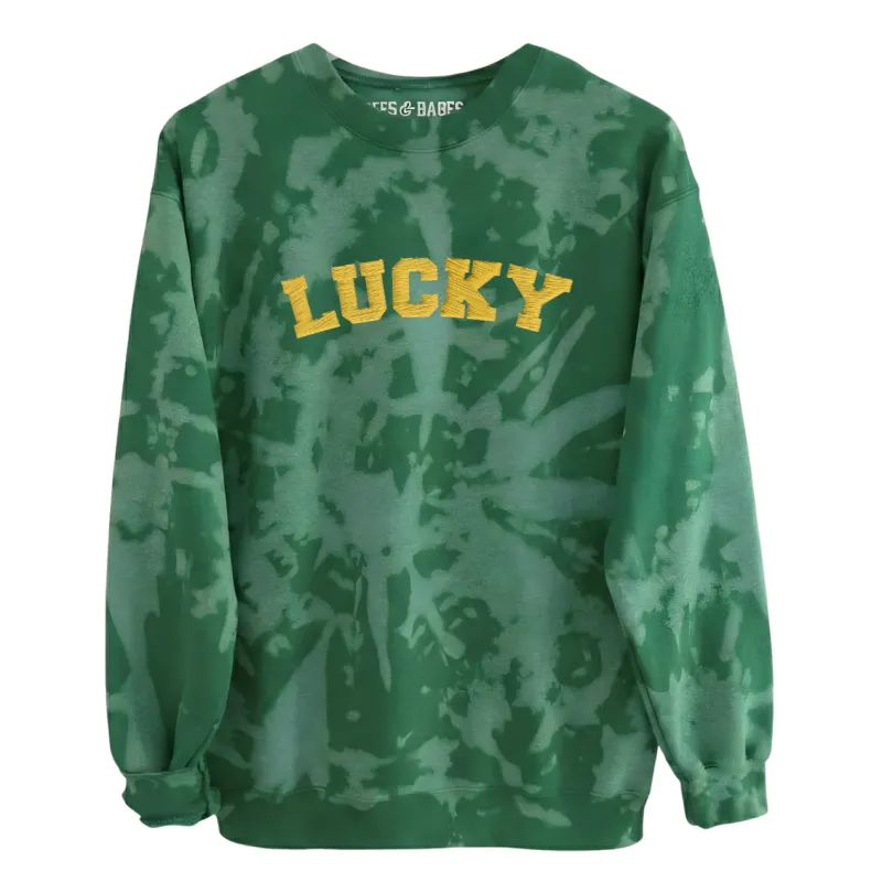 LUCKY GOLD STITCH ♡ tie-dye sweatshirt made by BFFS & BABES