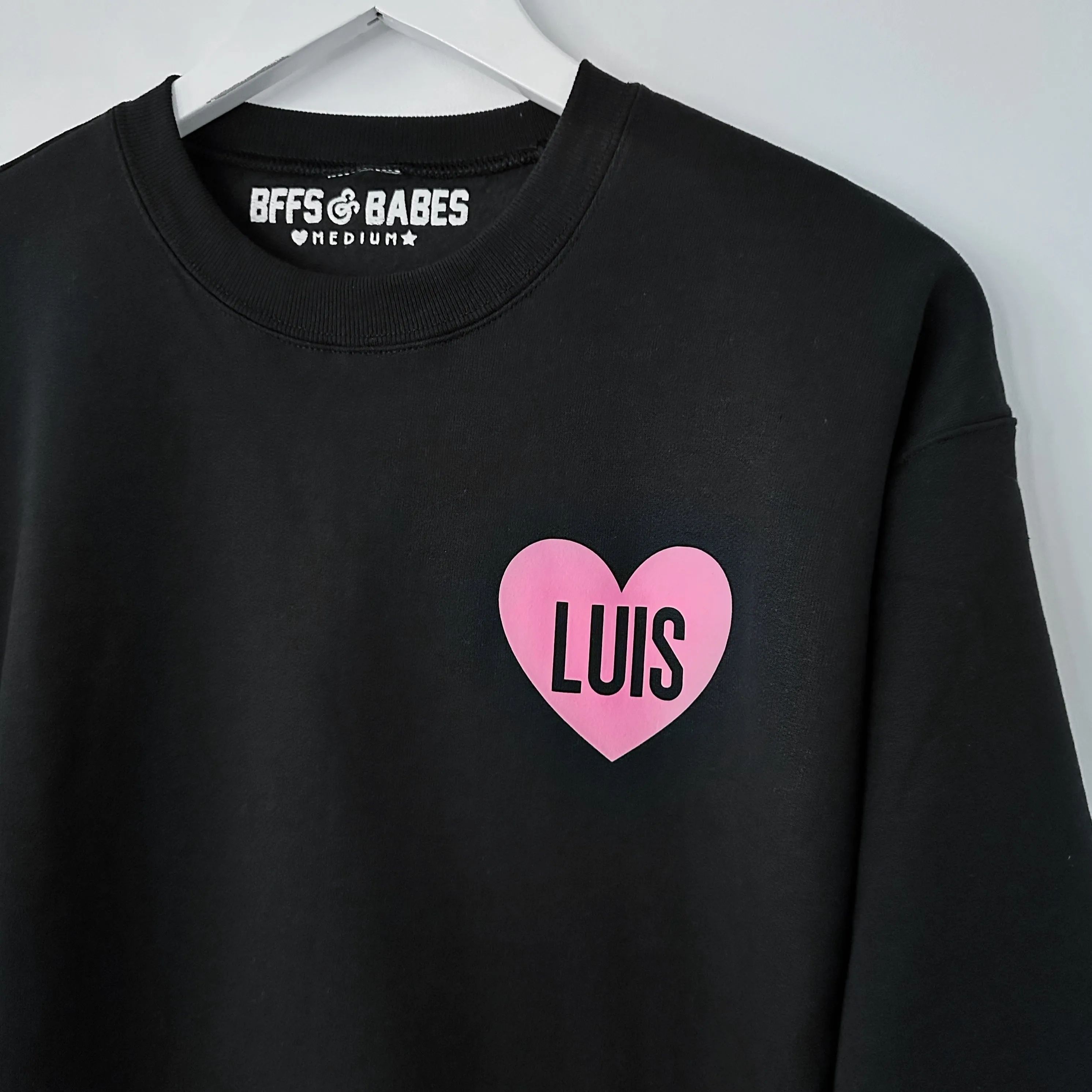 HEART U MOST ♡ black sweatshirt with pink heart sold by BFFS & BABES product image thumbnail 2