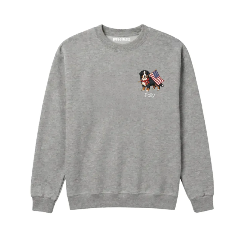 PATRIOTIC PET ♡ personalized printed sweatshirt made by BFFS & BABES
