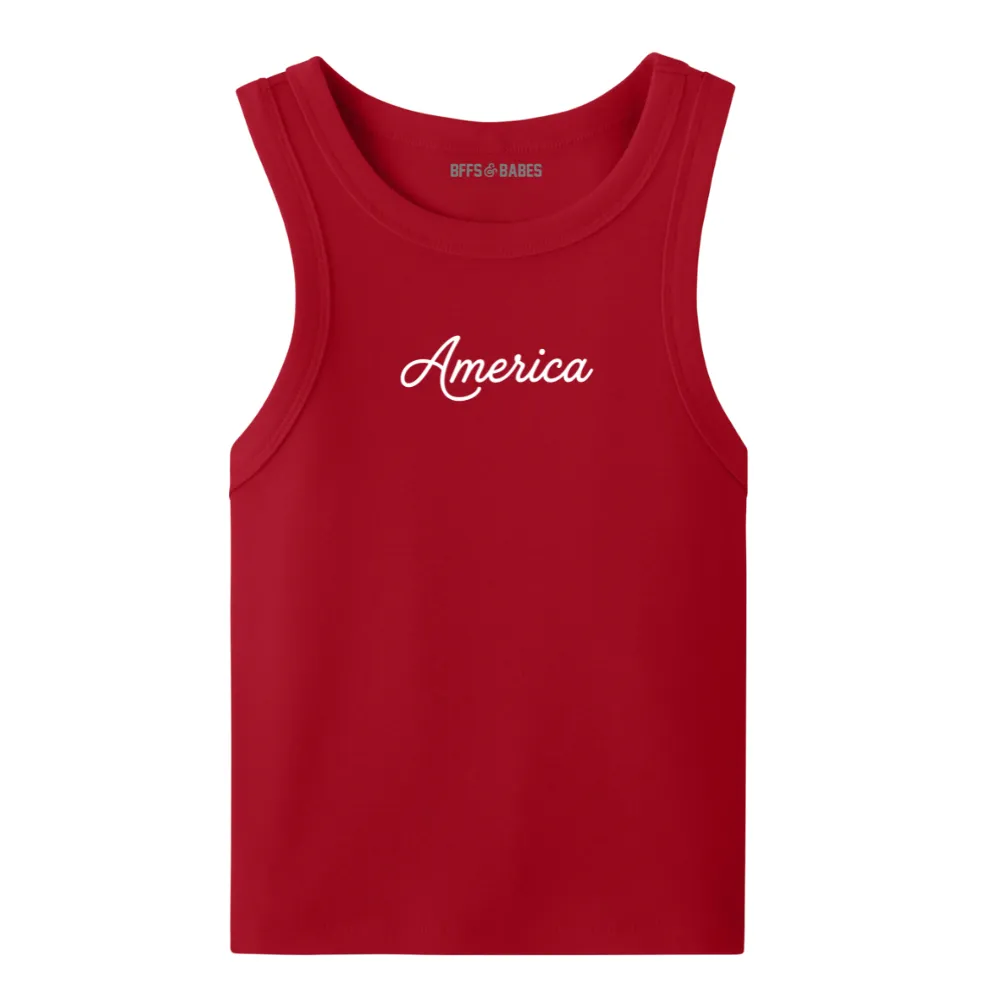 AMERICA ♡ printed tank sold by BFFS & BABES
