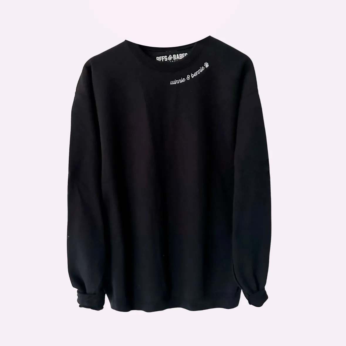 PAW STITCH ♡ black custom embroidered sweatshirt with paw print sold by BFFS & BABES