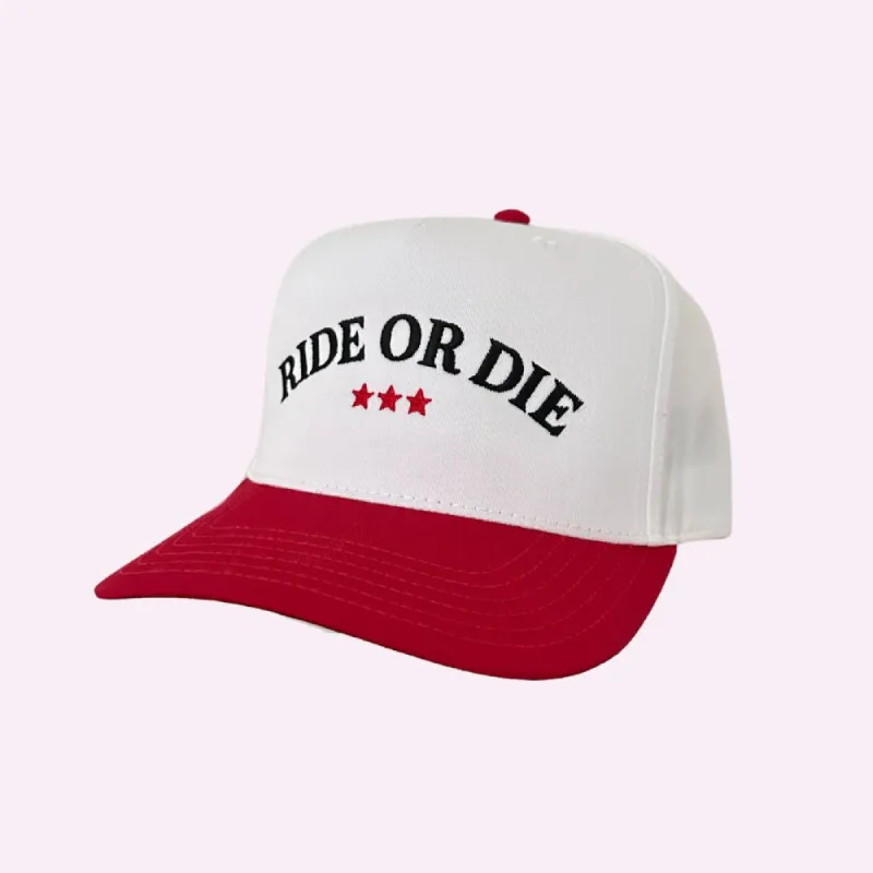 RIDE OR DIE ♡ embroidered classic hat made by BFFS & BABES