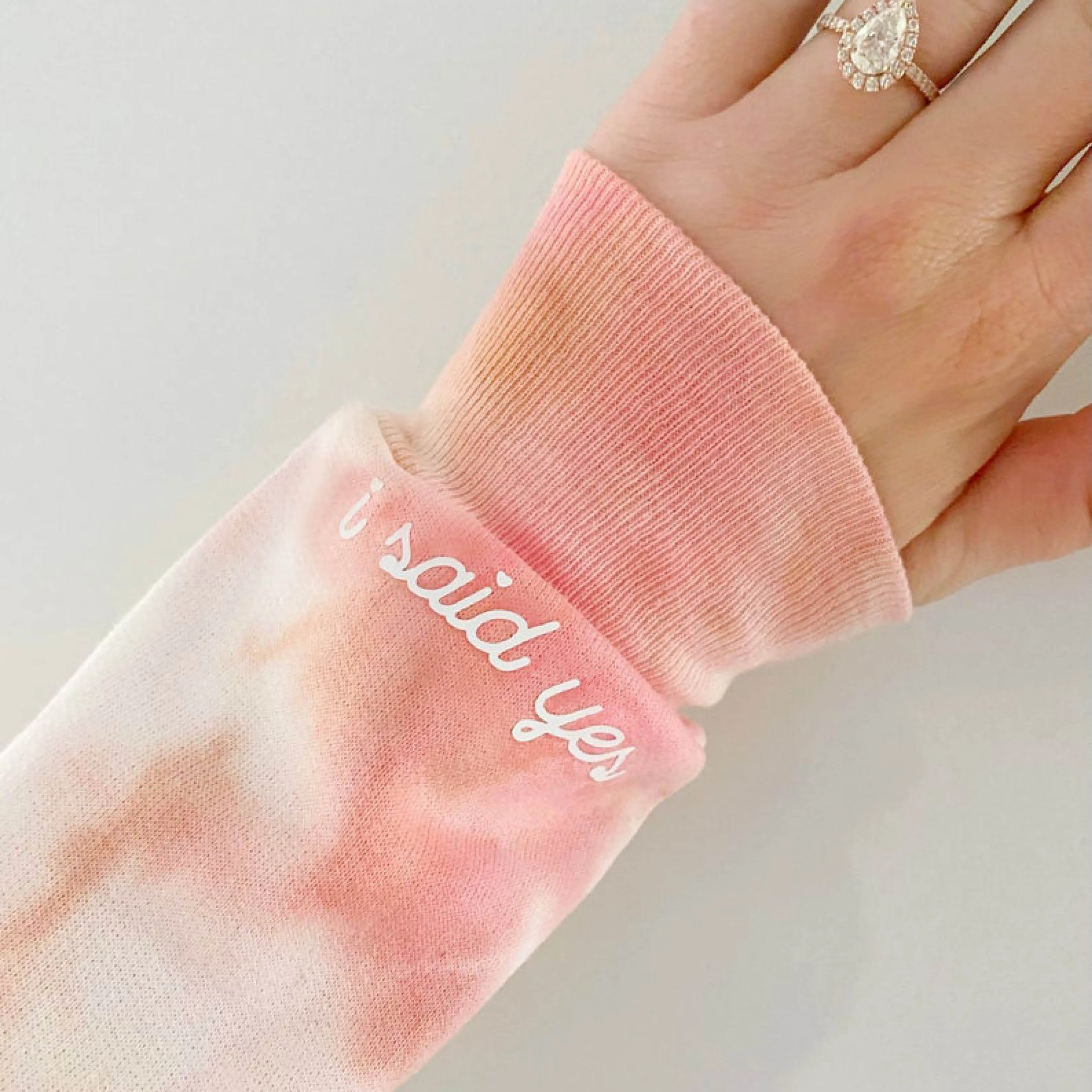 DUSTDYE ROSE ENGAGED AF ♡ custom cuff sweatshirt sold by BFFS & BABES product image thumbnail 2