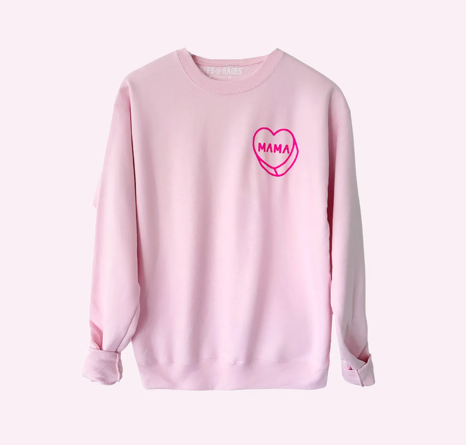 LUV LETTERS ♡ personalizable pink adult sweatshirt sold by BFFS & BABES product image thumbnail 5