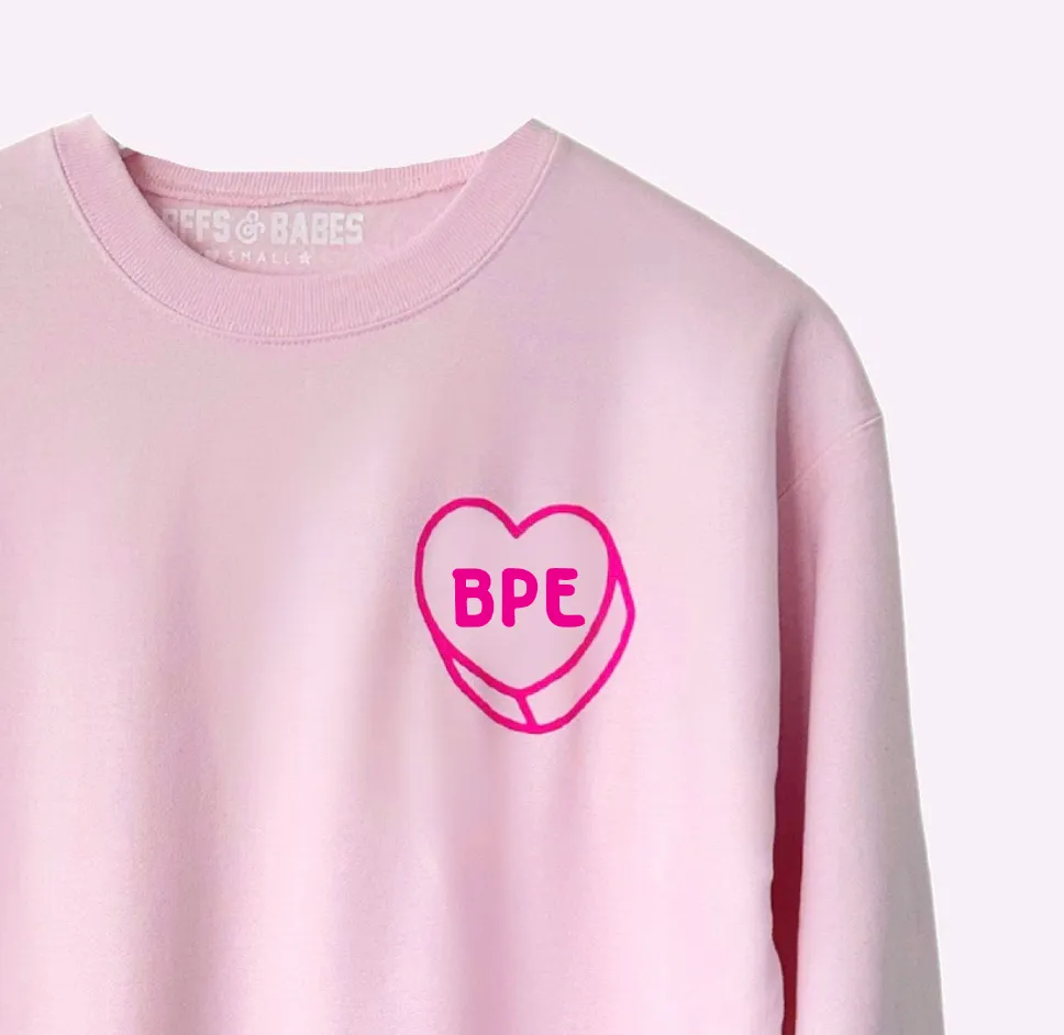 LUV LETTERS ♡ personalizable pink adult sweatshirt sold by BFFS & BABES product image thumbnail 2