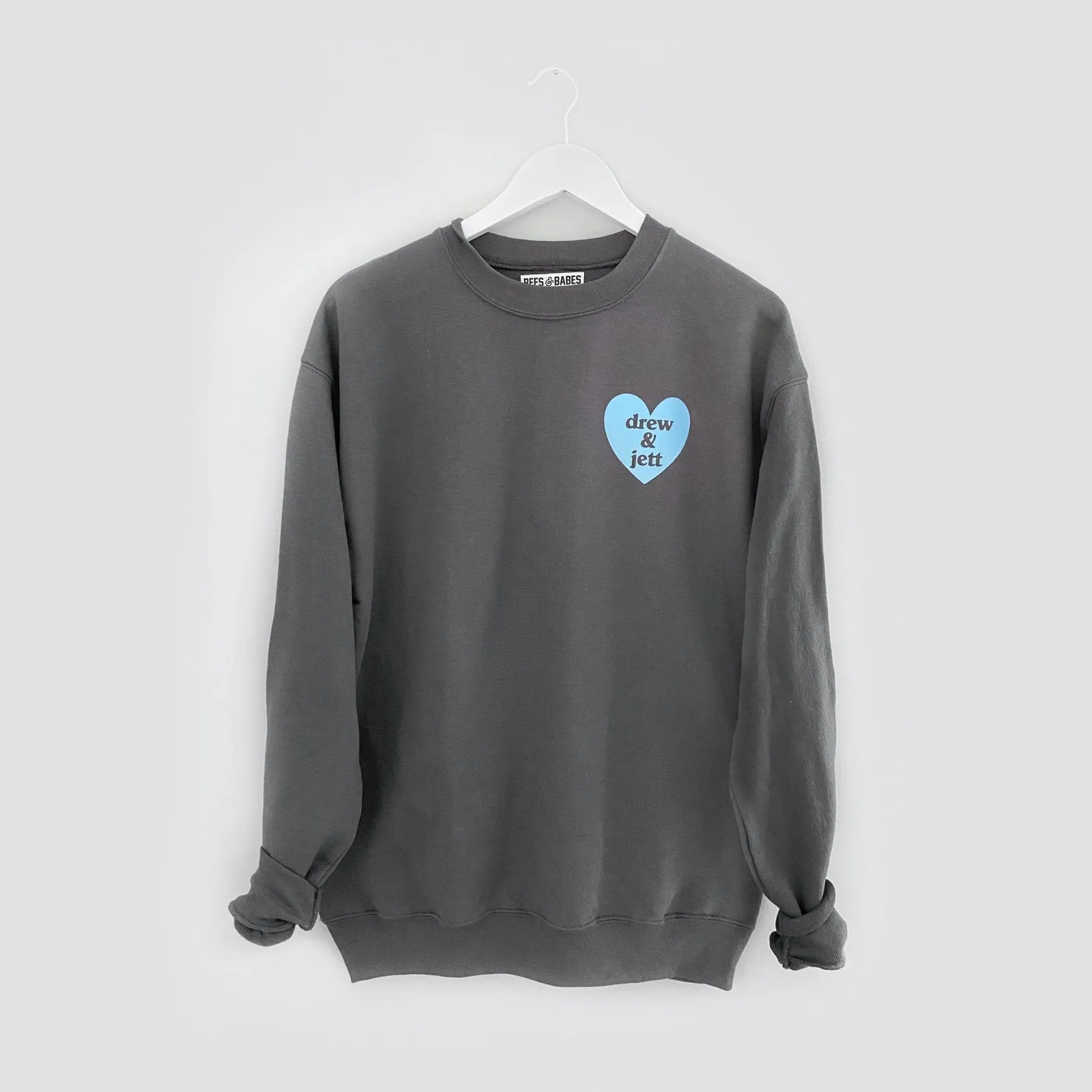 HEART U MOST ♡ shadow gray adult sweatshirt sold by BFFS & BABES product image thumbnail 2