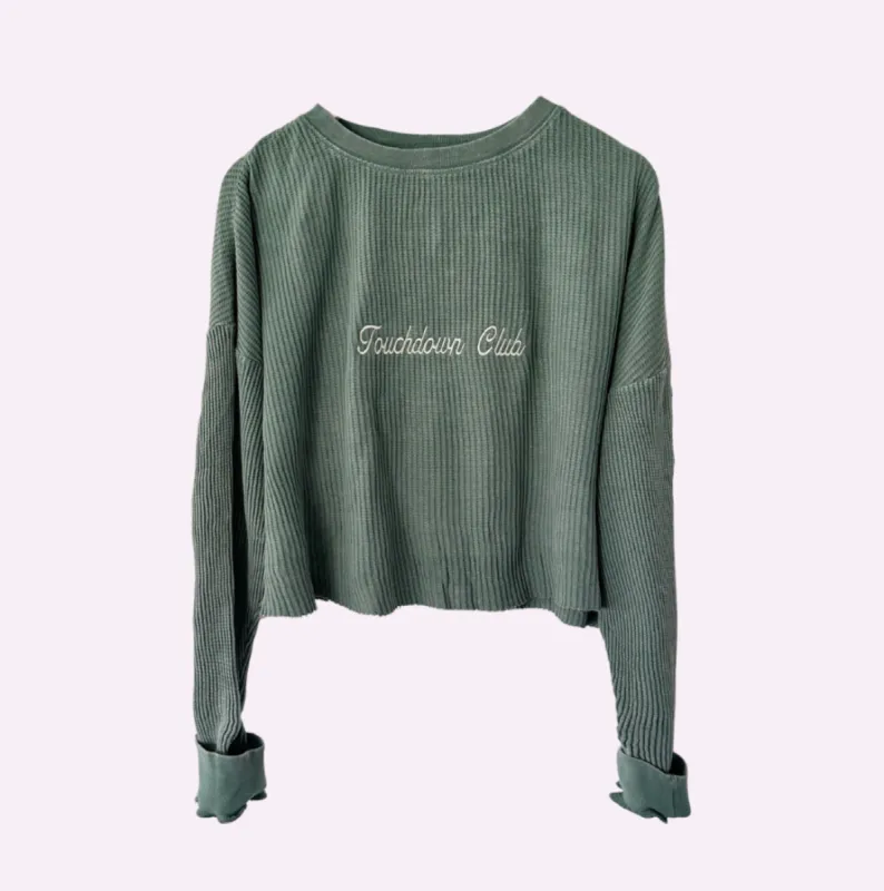 TOUCHDOWN CLUB ♡ embroidered thermal top sold by BFFS & BABES