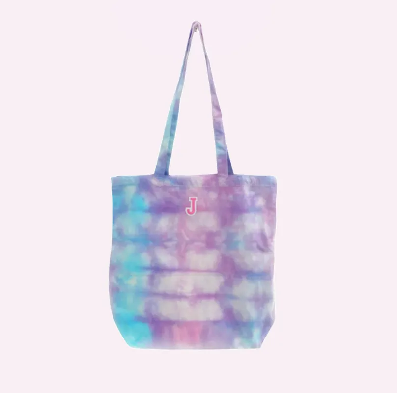 PINKY SWEAR TOTE ♡ personalizable patch tie-dye tote bag sold by BFFS & BABES