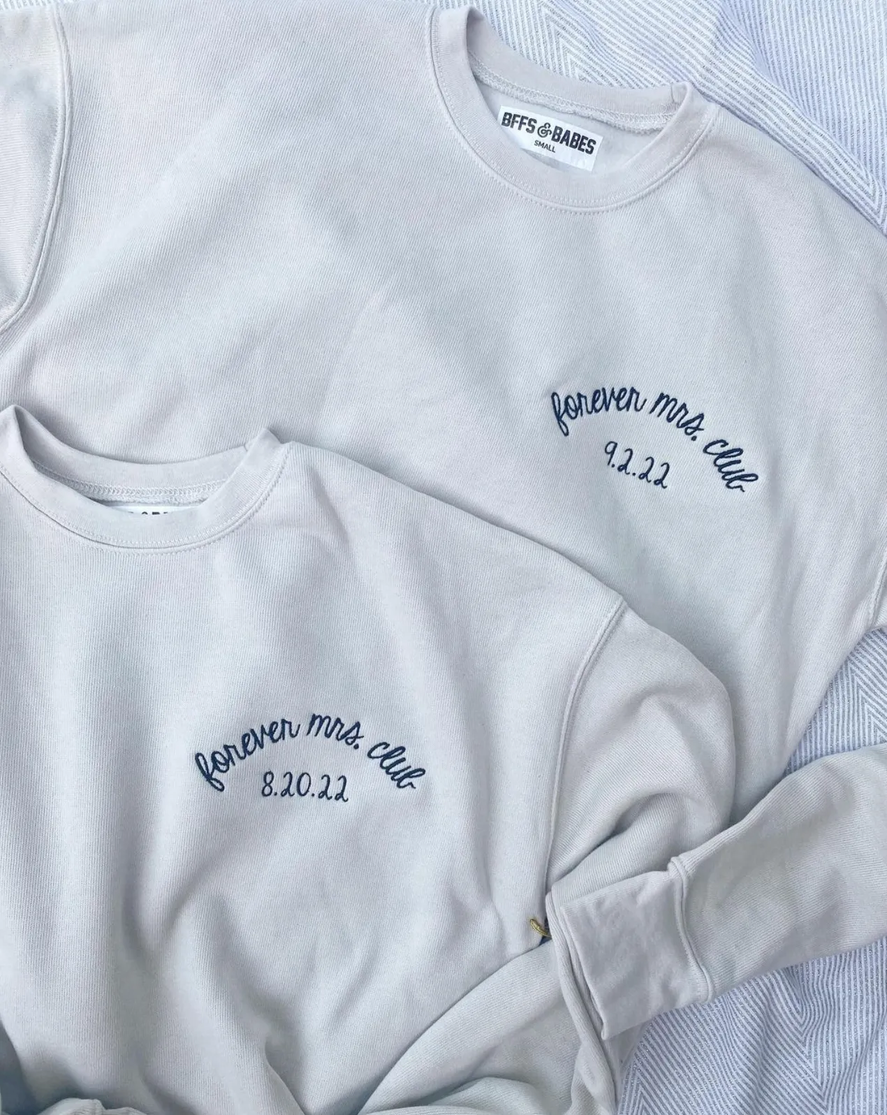 FOREVER MRS CLUB ♡ personalized stitch embroidery sweatshirt sold by BFFS & BABES product image thumbnail 3