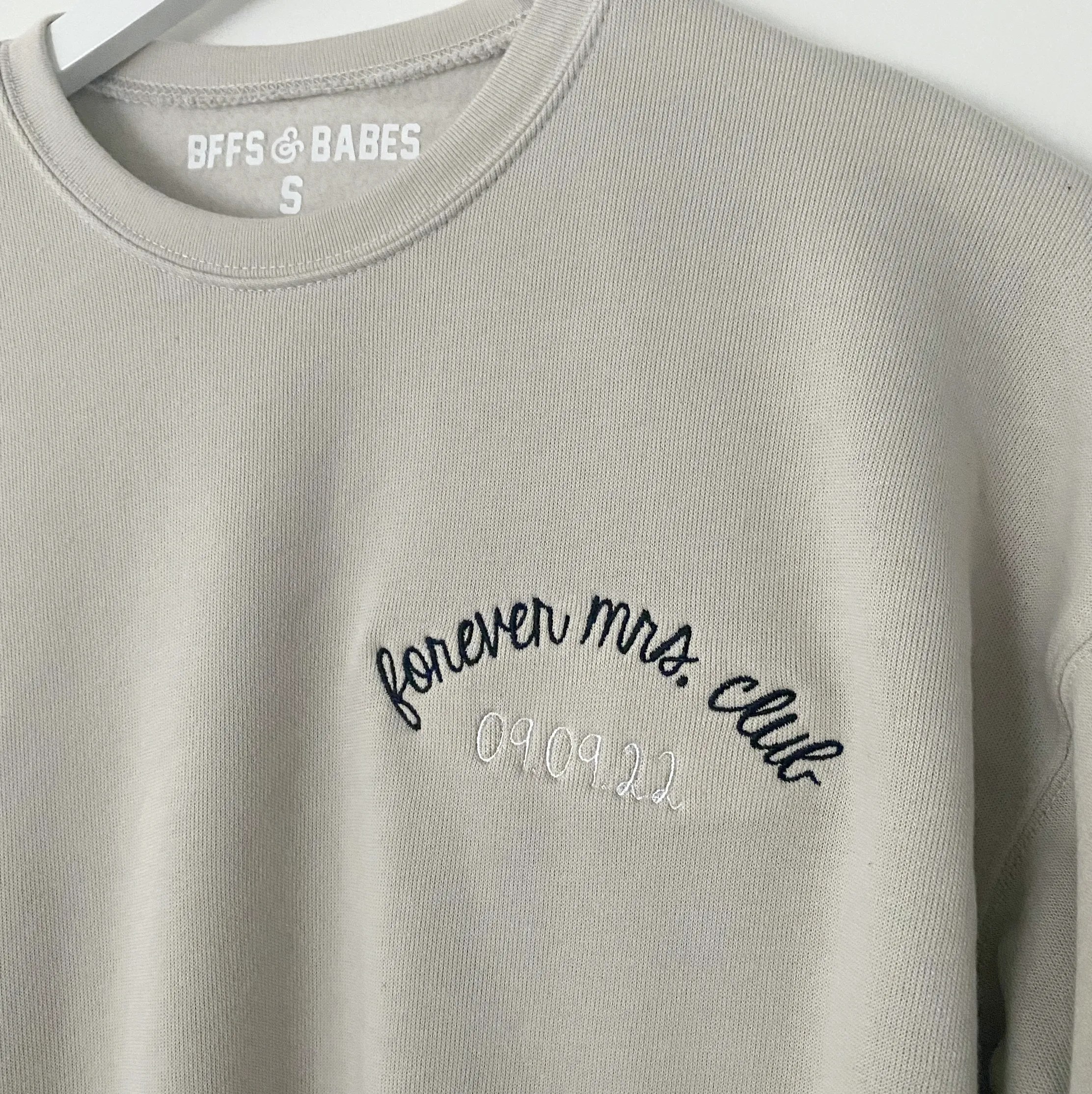 FOREVER MRS CLUB ♡ personalized stitch embroidery sweatshirt sold by BFFS & BABES product image thumbnail 2