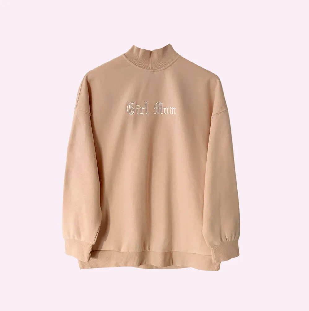 OLD SCHOOL STITCH ♡ blush customizable embroidered mock neck sweatshirt sold by BFFS & BABES product image thumbnail 2