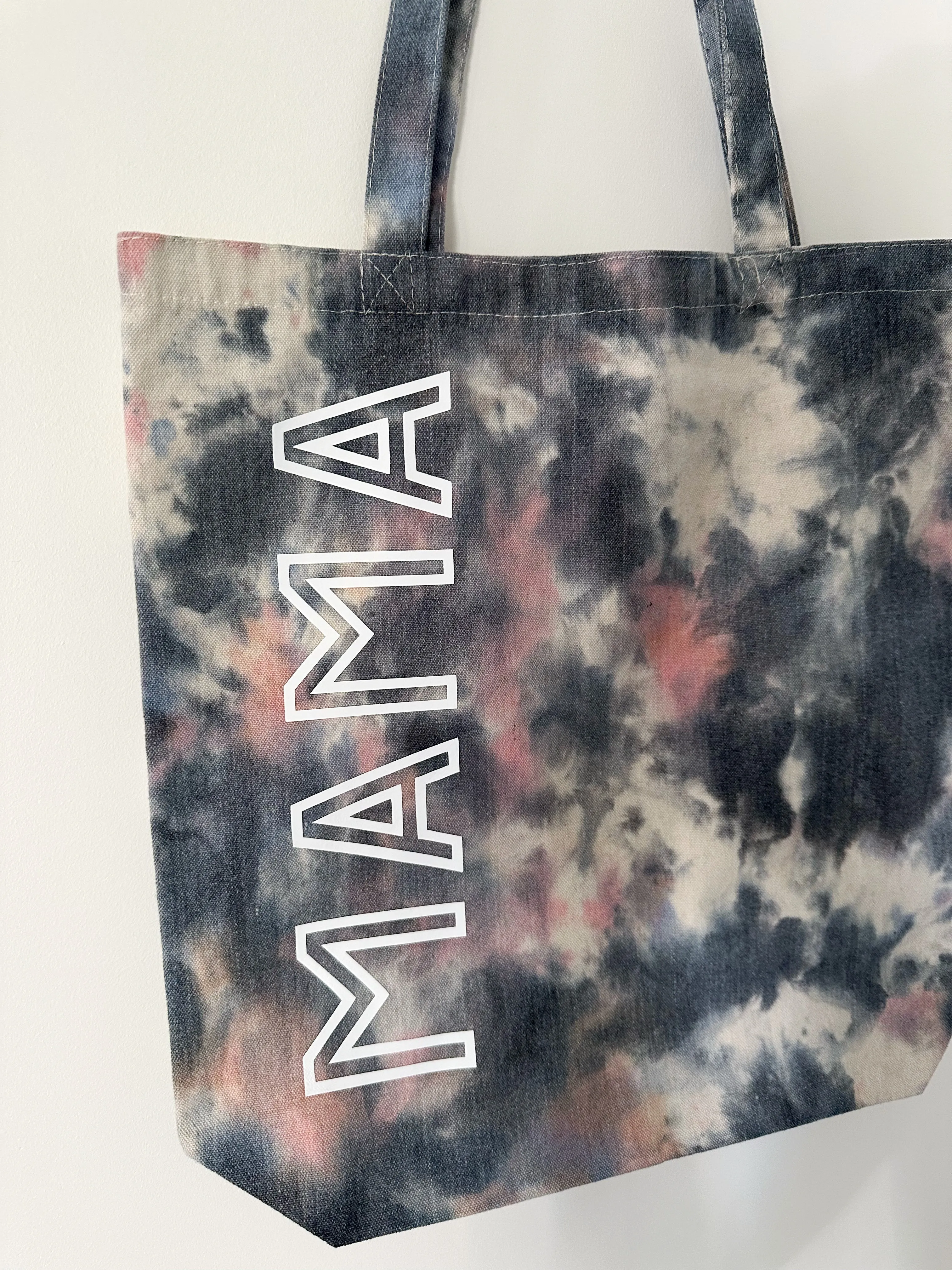 MAMA TOTE ♡ tie-dye tote bag with mama print sold by BFFS & BABES product image thumbnail 2