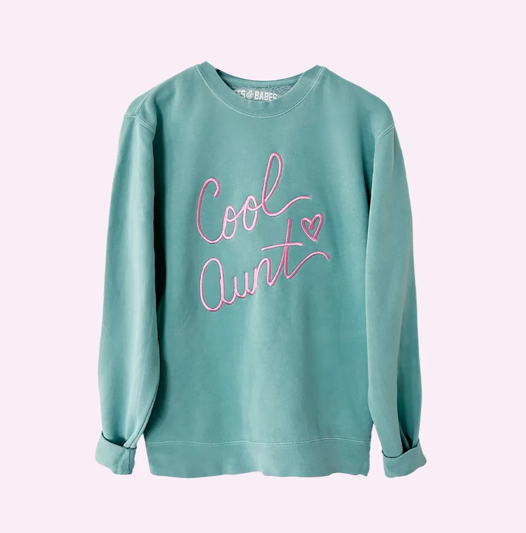 ULTRA COOL AUNT ♡ mint embroidered cool aunt sweatshirt sold by BFFS & BABES