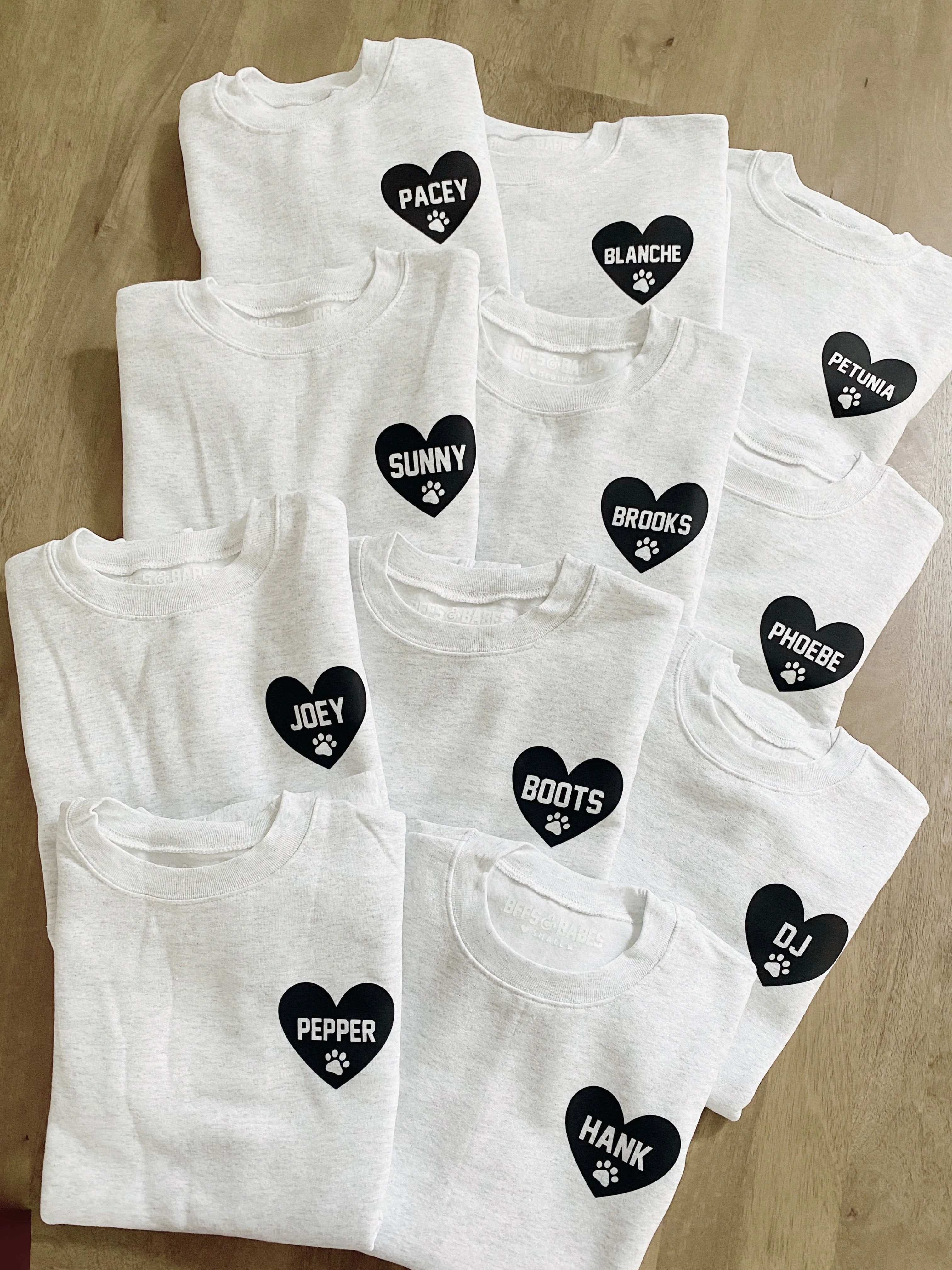 HEART U MOST ♡ gray sweatshirt with personalized heart paw print sold by BFFS & BABES product image thumbnail 3