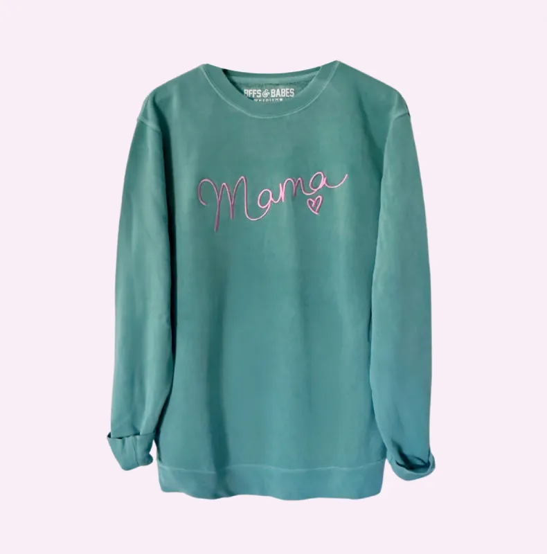 ULTRA MAMA ♡ mint embroidered mama sweatshirt sold by BFFS & BABES