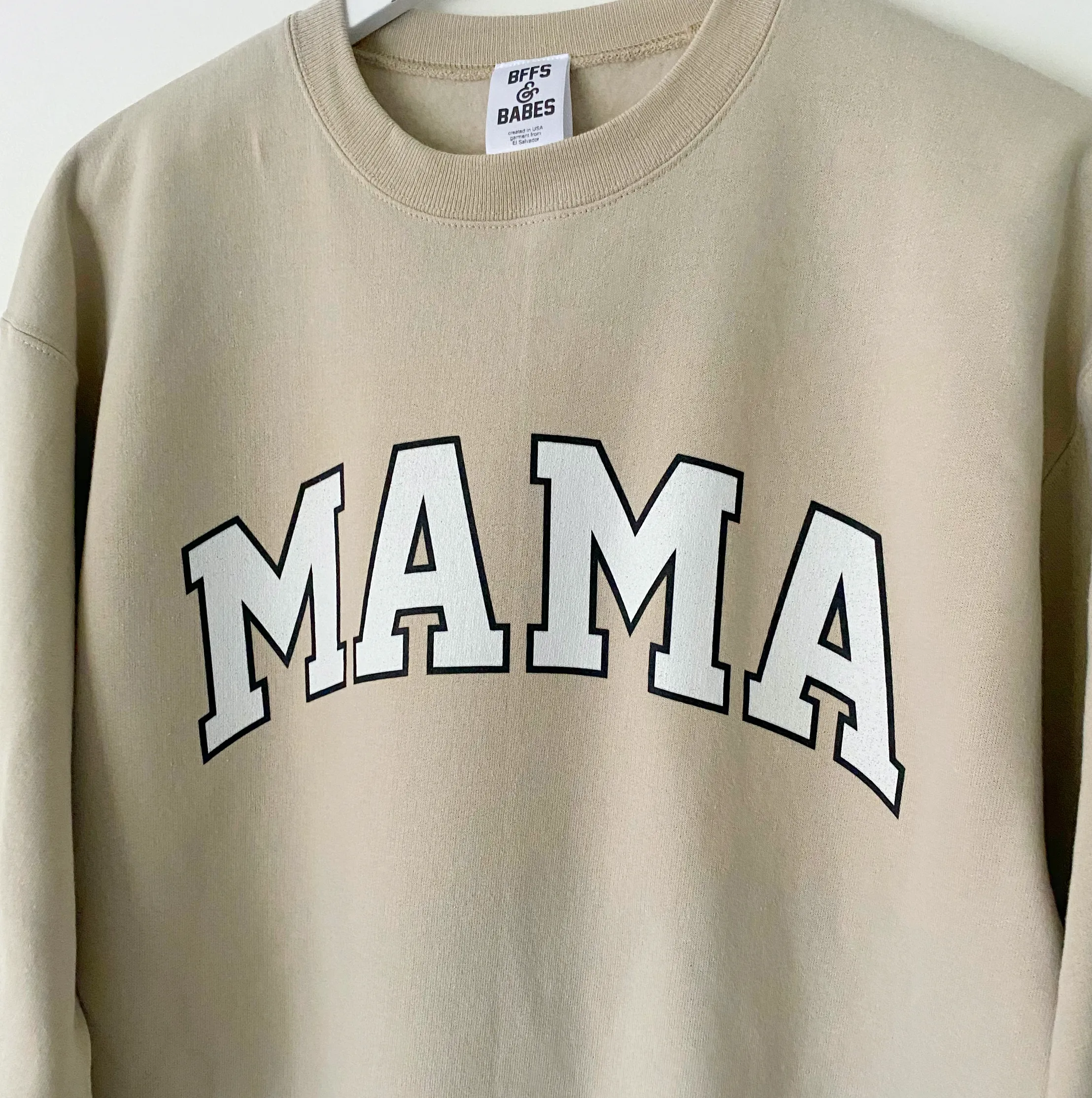 COLLEGIATE MAMA ♡ beige printed mama sweatshirt sold by BFFS & BABES product image thumbnail 4