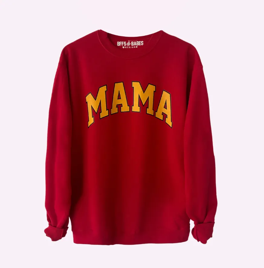COLLEGIATE MAMA ♡ beige printed mama sweatshirt sold by BFFS & BABES product image thumbnail 3