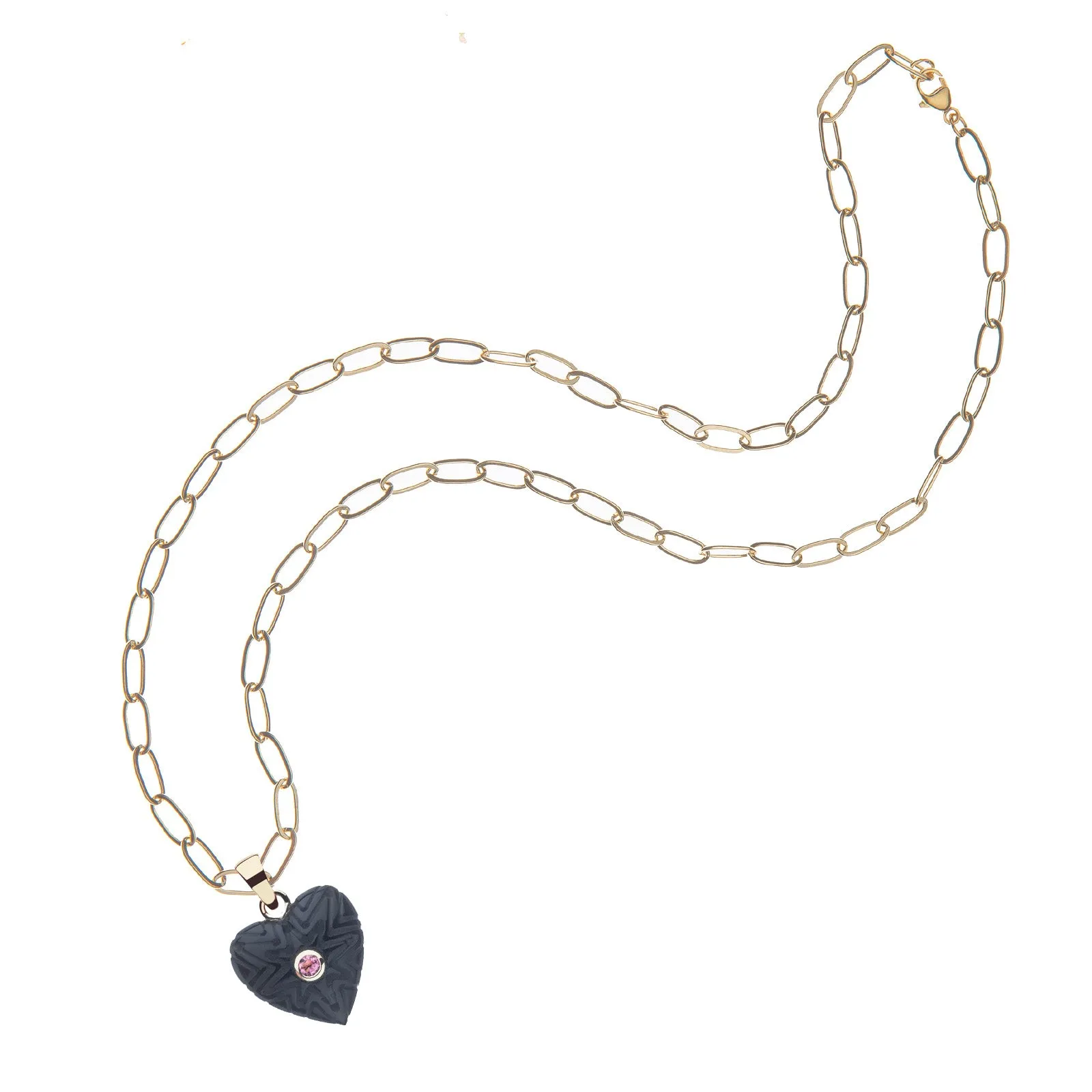 LOVE Starburst Stone Heart Pendant in Onyx sold by Jane Win product image thumbnail 5