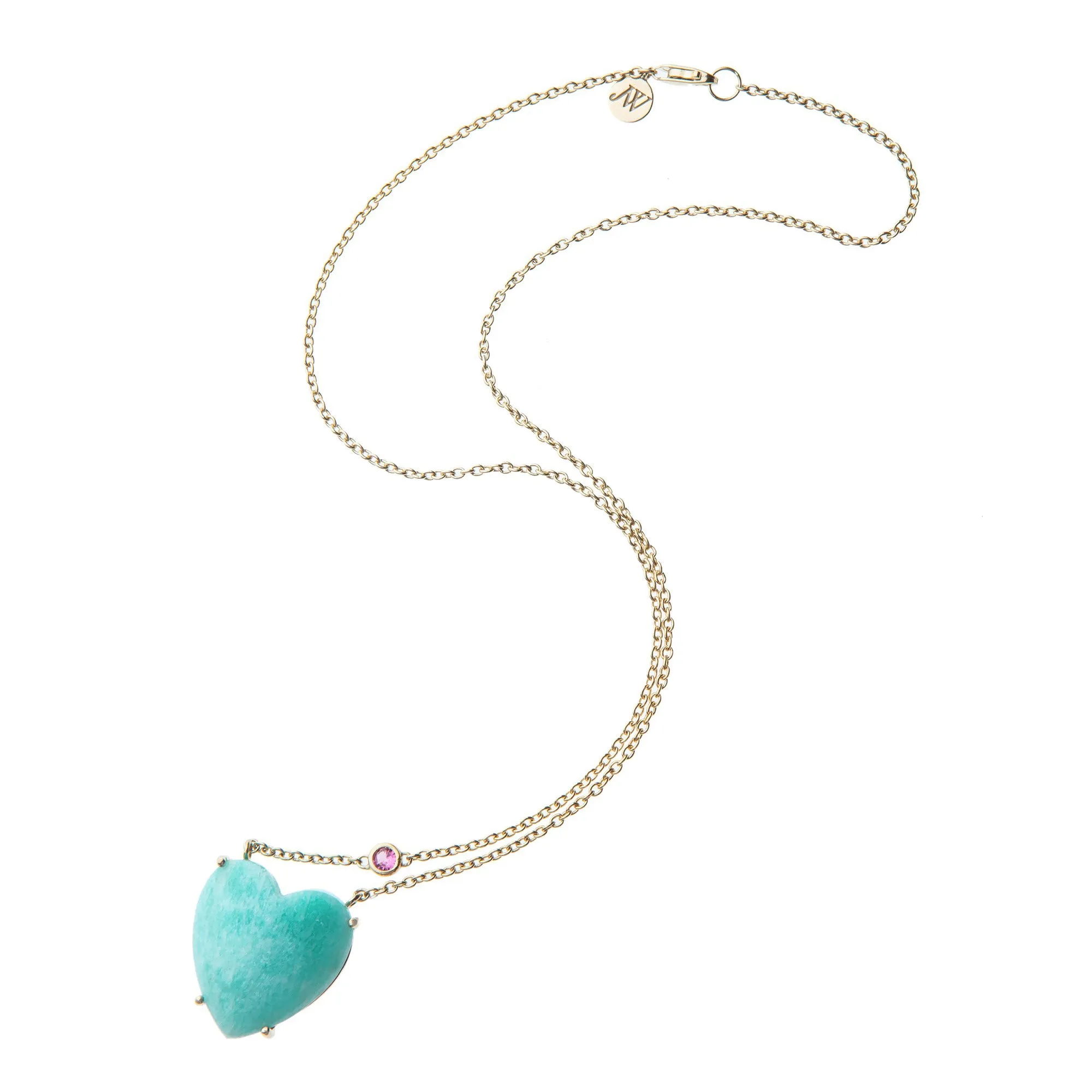 LOVE Amazonite Carved Heart Necklace with Gold Setting SALE sold by Jane Win product image thumbnail 2