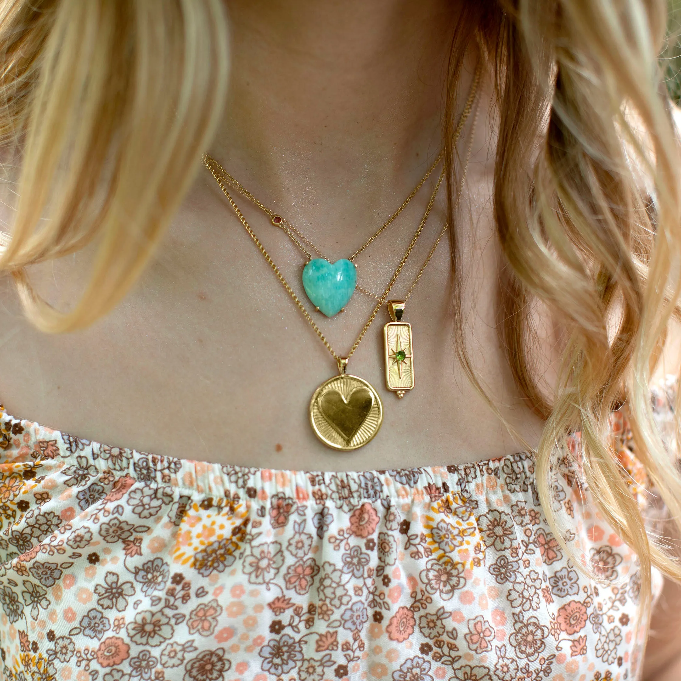LOVE Amazonite Carved Heart Necklace with Gold Setting SALE sold by Jane Win product image thumbnail 3