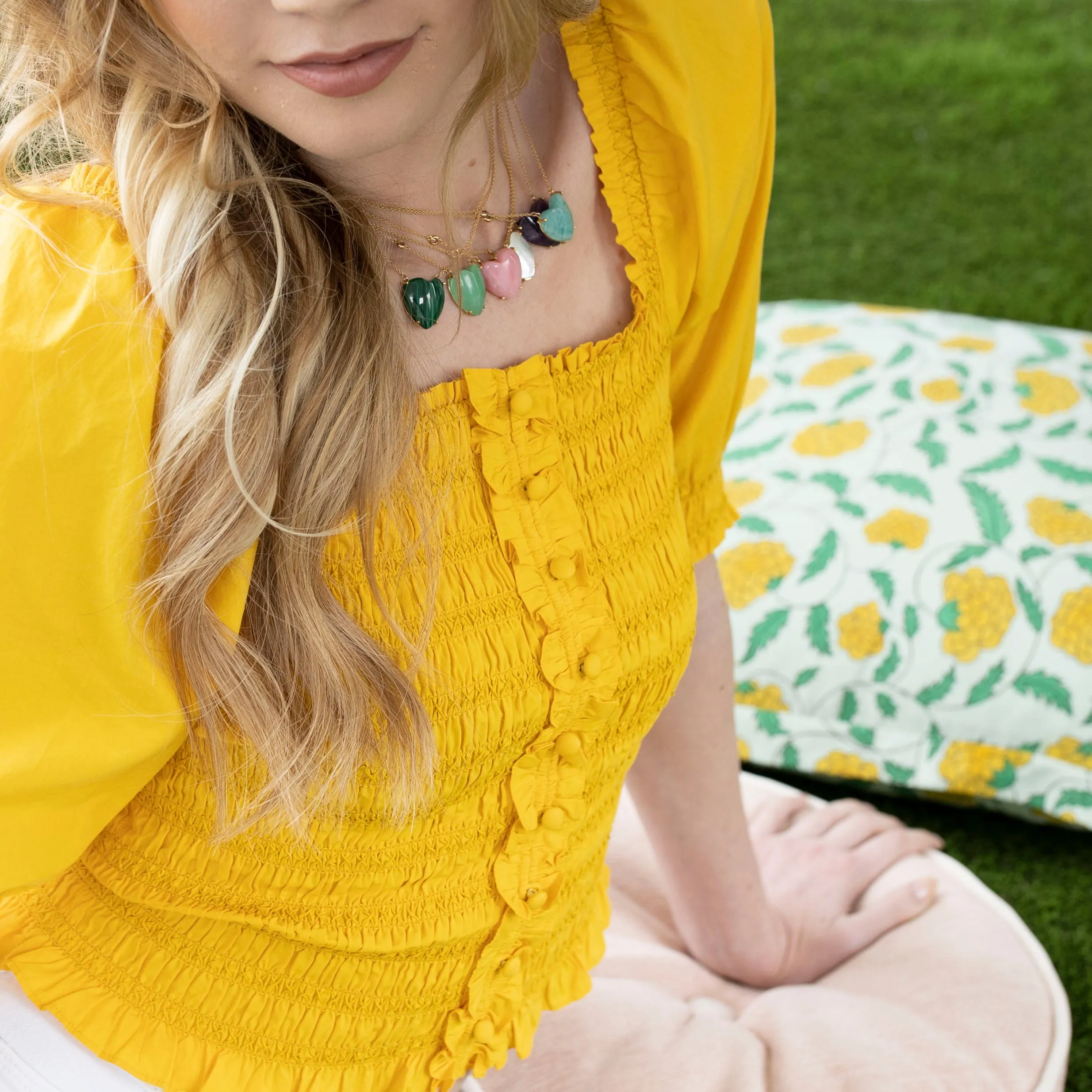 LOVE Amazonite Carved Heart Necklace with Gold Setting SALE sold by Jane Win product image thumbnail 5