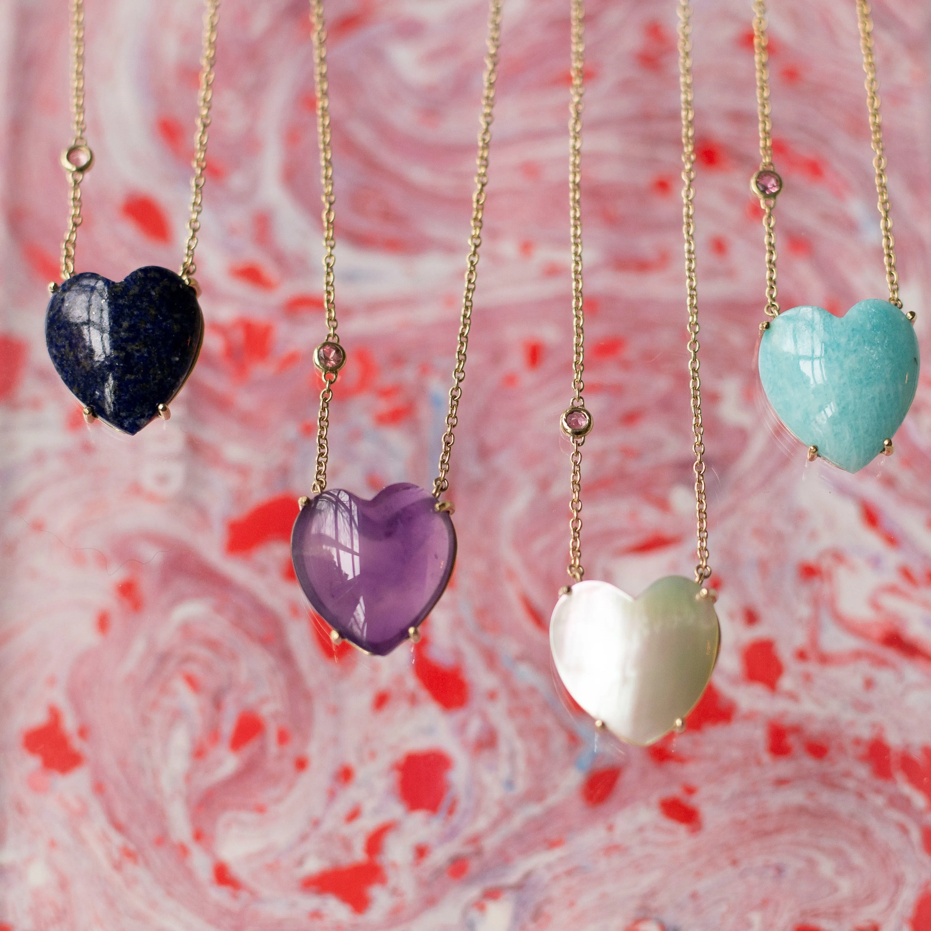 LOVE Amethyst Carved Heart Necklace with Gold Setting SALE sold by Jane Win product image thumbnail 4