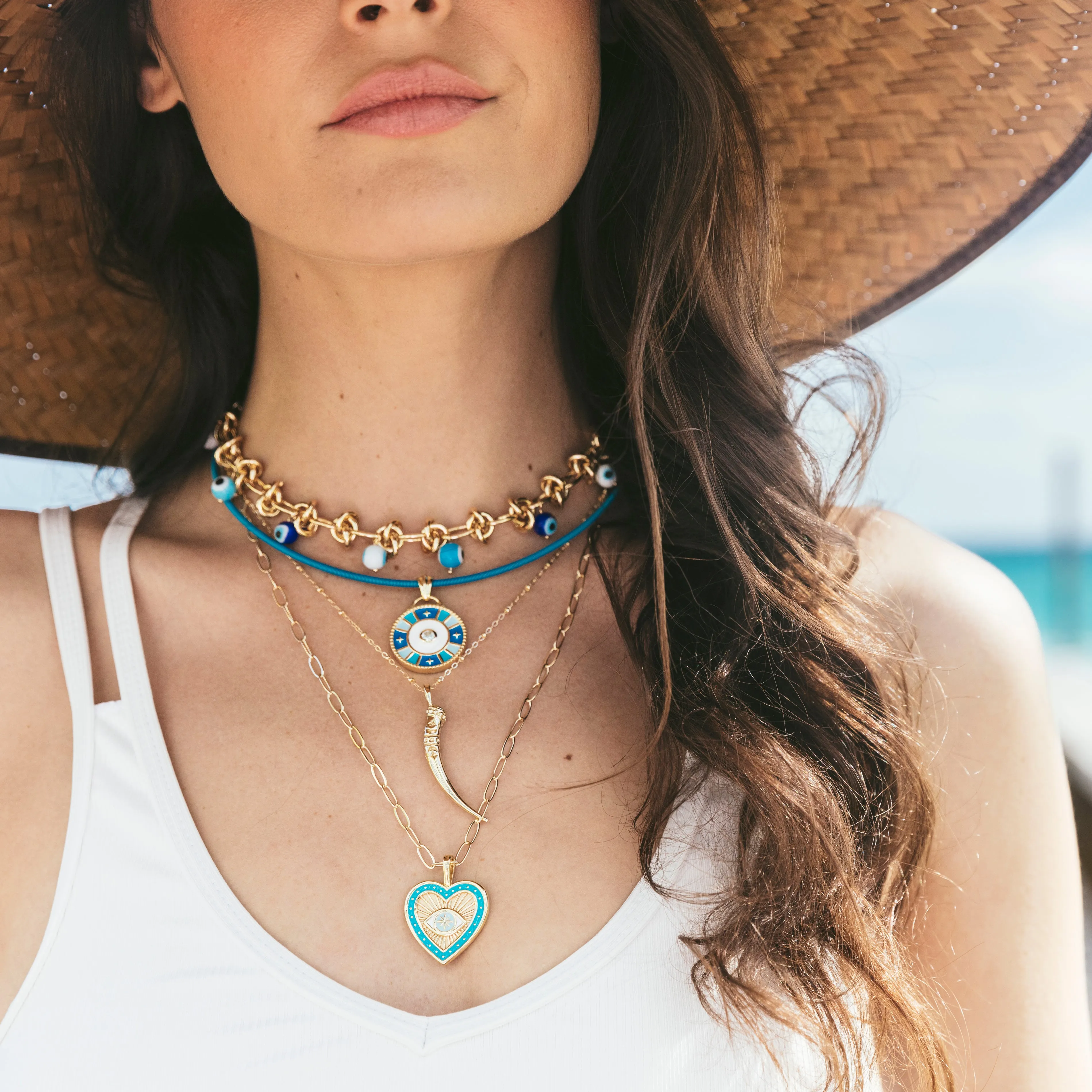 PROTECT Evil Eye Enamel Heart Pendant in Black sold by Jane Win product image thumbnail 4