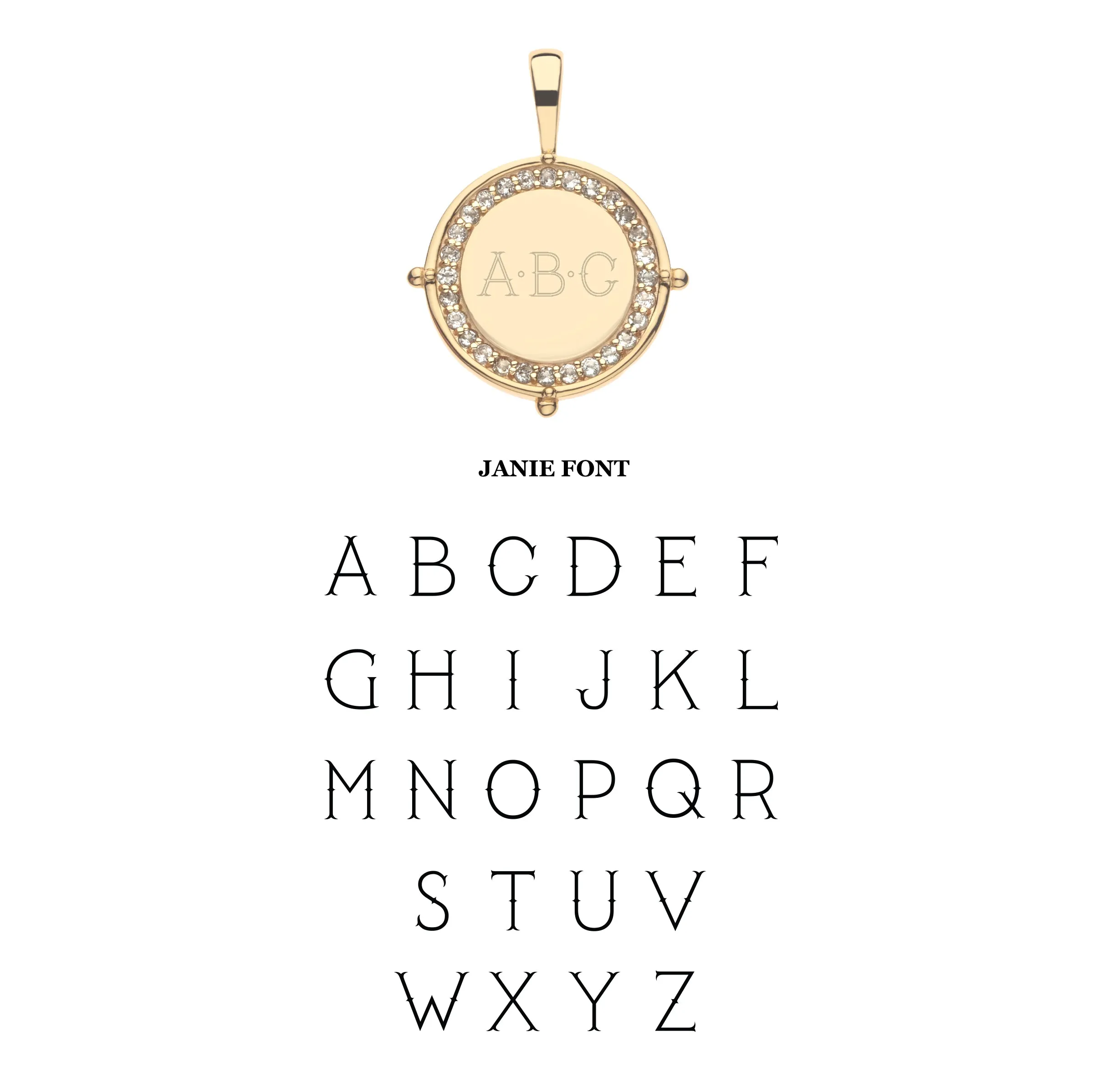 Embellished Personalized Petite Coin Pendant sold by Jane Win product image thumbnail 2