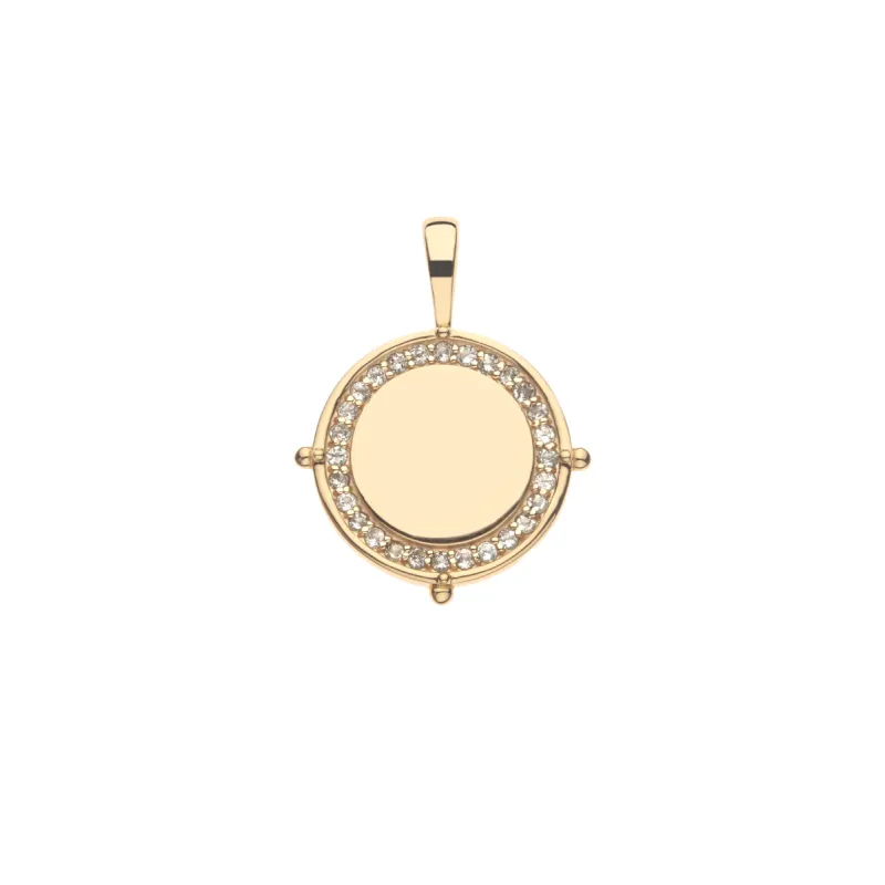 Embellished Personalized Petite Coin Pendant sold by Jane Win