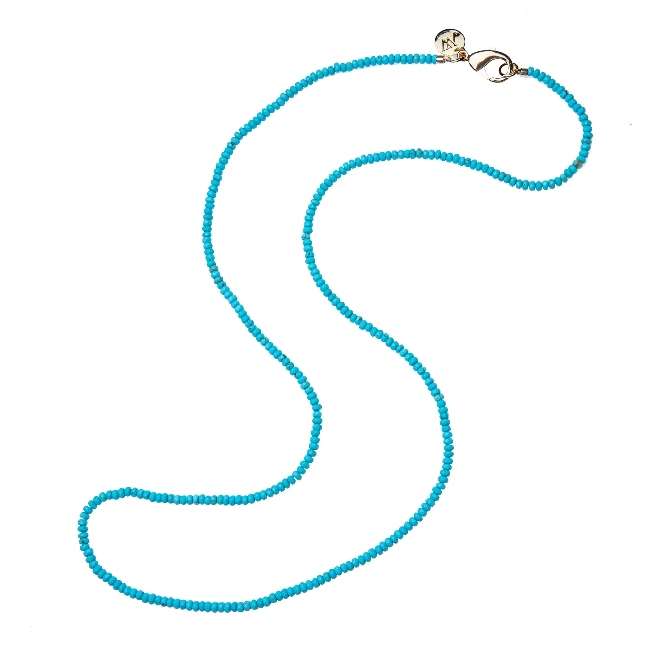 Double Wrap Diamond Cut Beaded Necklace in Turquoise sold by Jane Win product image thumbnail 2