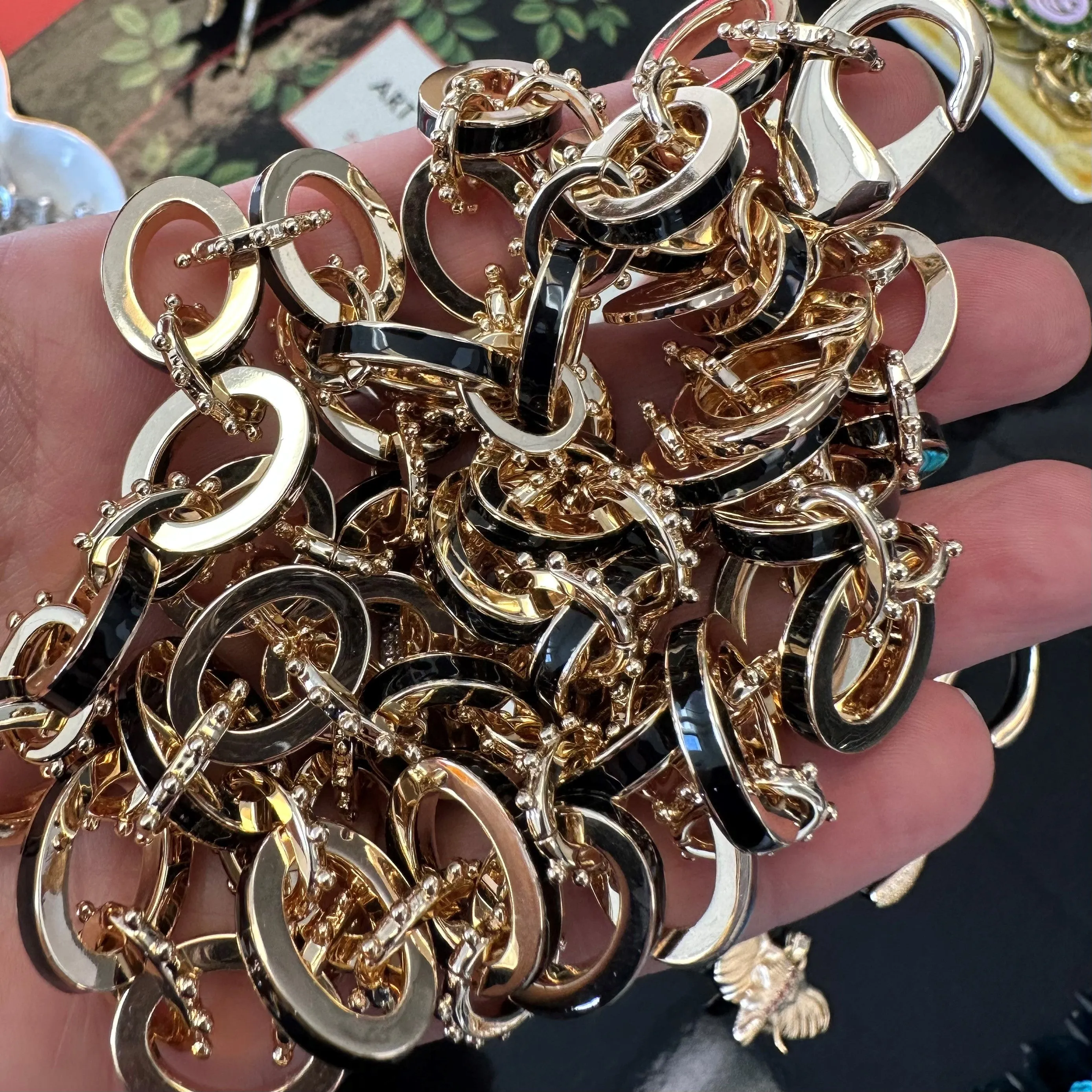 Black Enamel Chunky Link Chain sold by Jane Win product image thumbnail 4