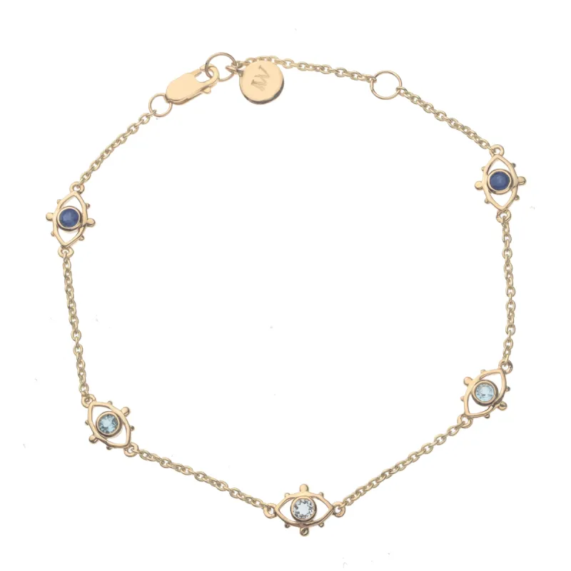 PROTECT Evil Eye Station Bracelet in 10k Gold sold by Jane Win