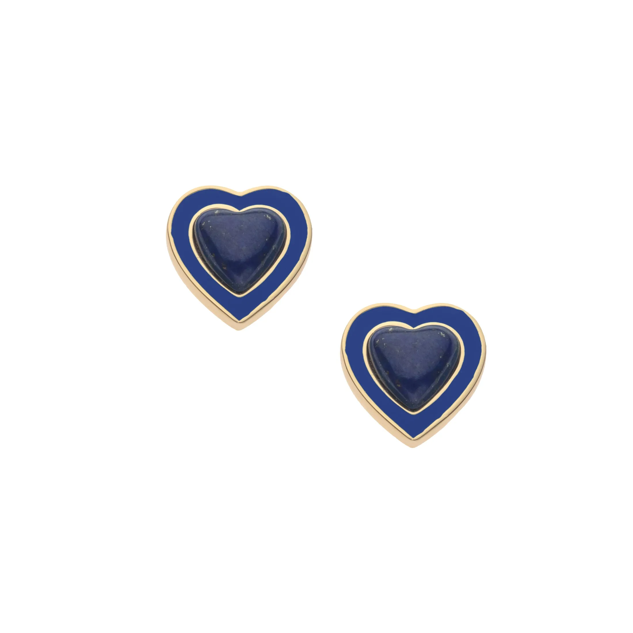 LOVE Petite Enchanted Heart Earrings in Lapis sold by Jane Win