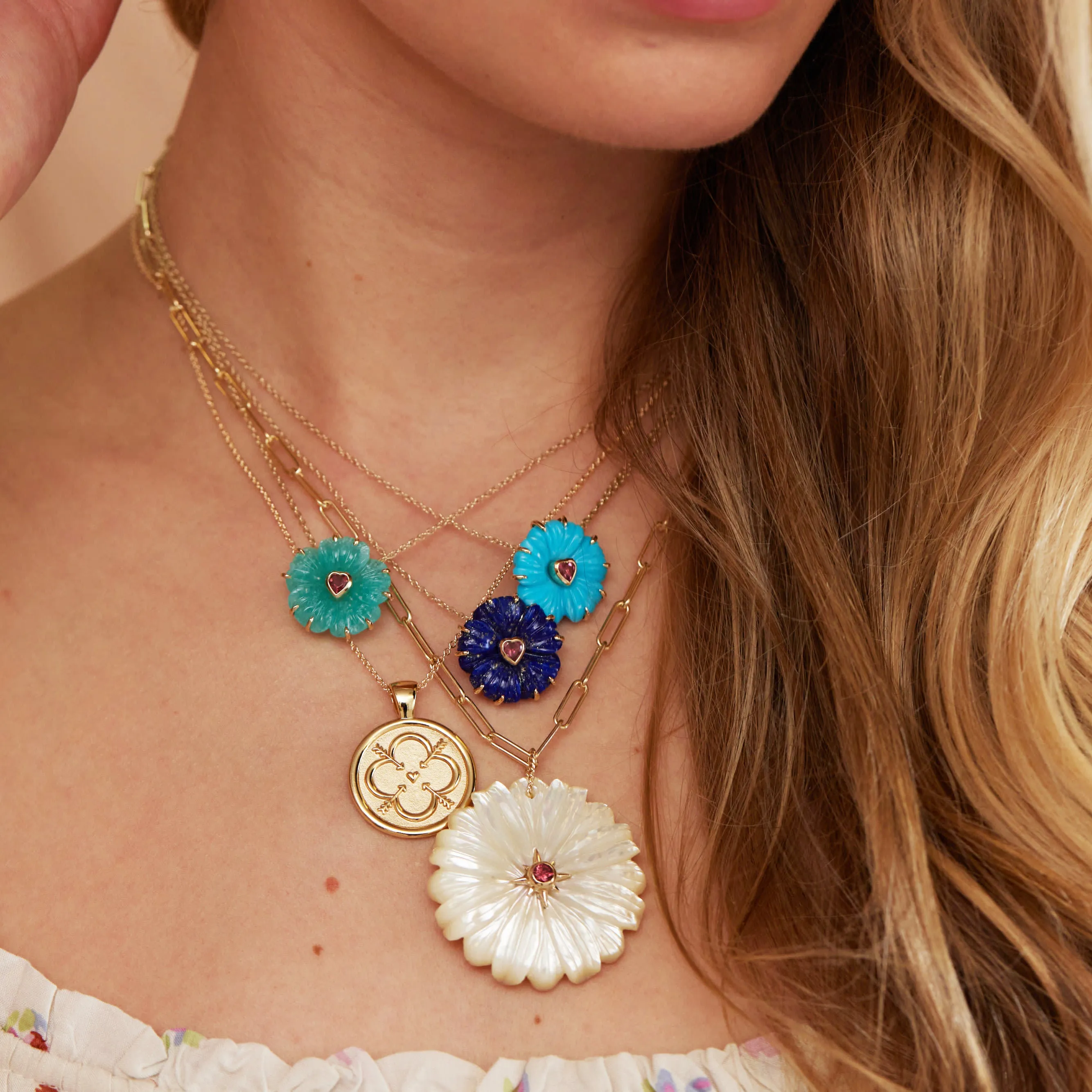 JOY Full Bloom Carved Daisy Pendant sold by Jane Win product image thumbnail 3