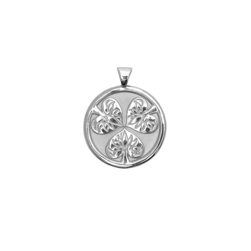 JOY JW Small Pendant Coin in Silver sold by Jane Win