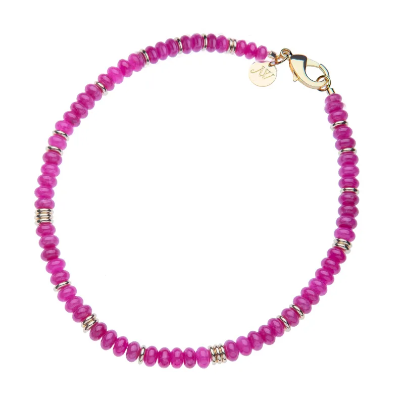 Gumdrop Beaded Necklace in Fuchsia sold by Jane Win